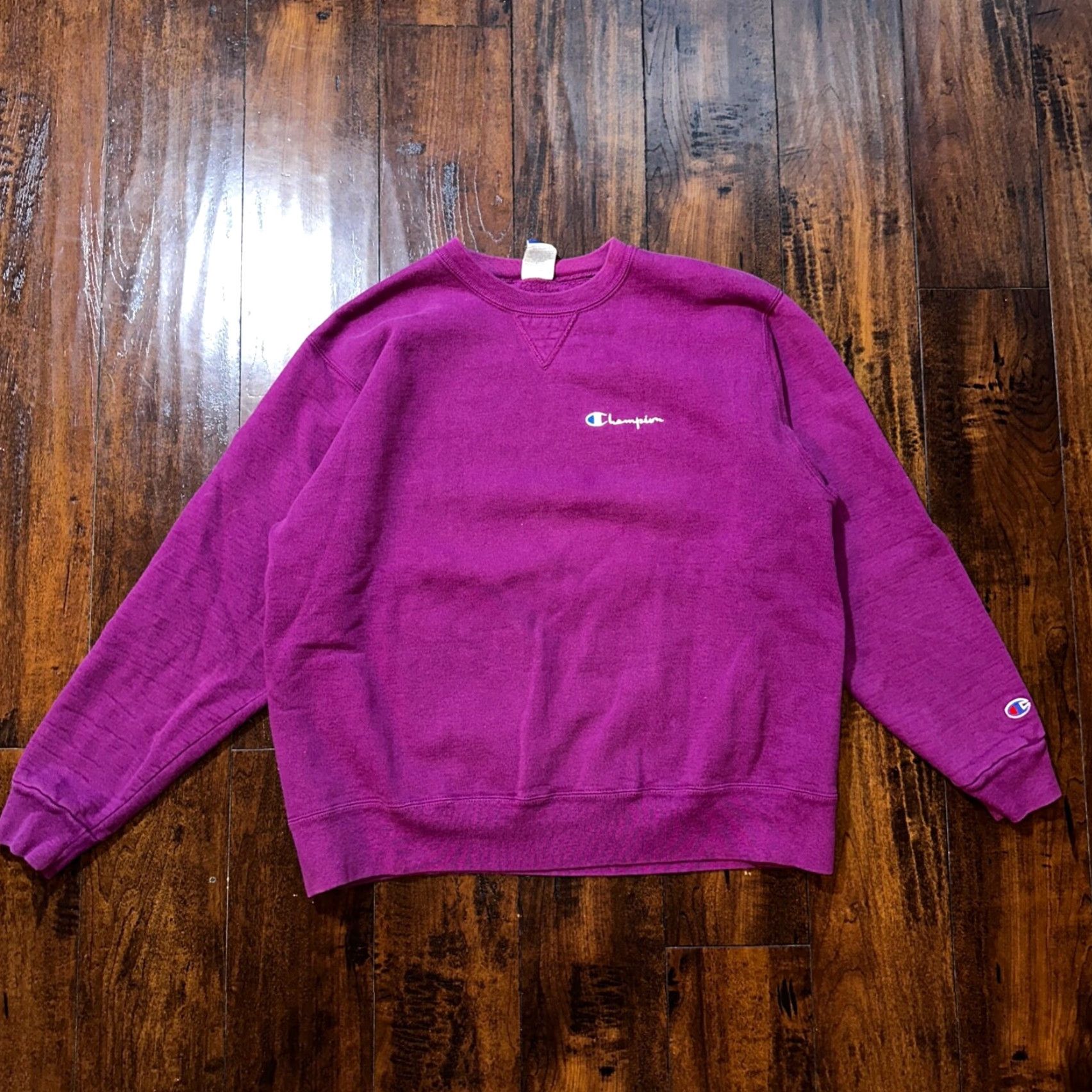 Champion VINTAGE Champion Sweatshirt XL Purple 90s USA Weave Blank Jumper Sweater Size US XL / EU 56 / 4 - 5 Thumbnail