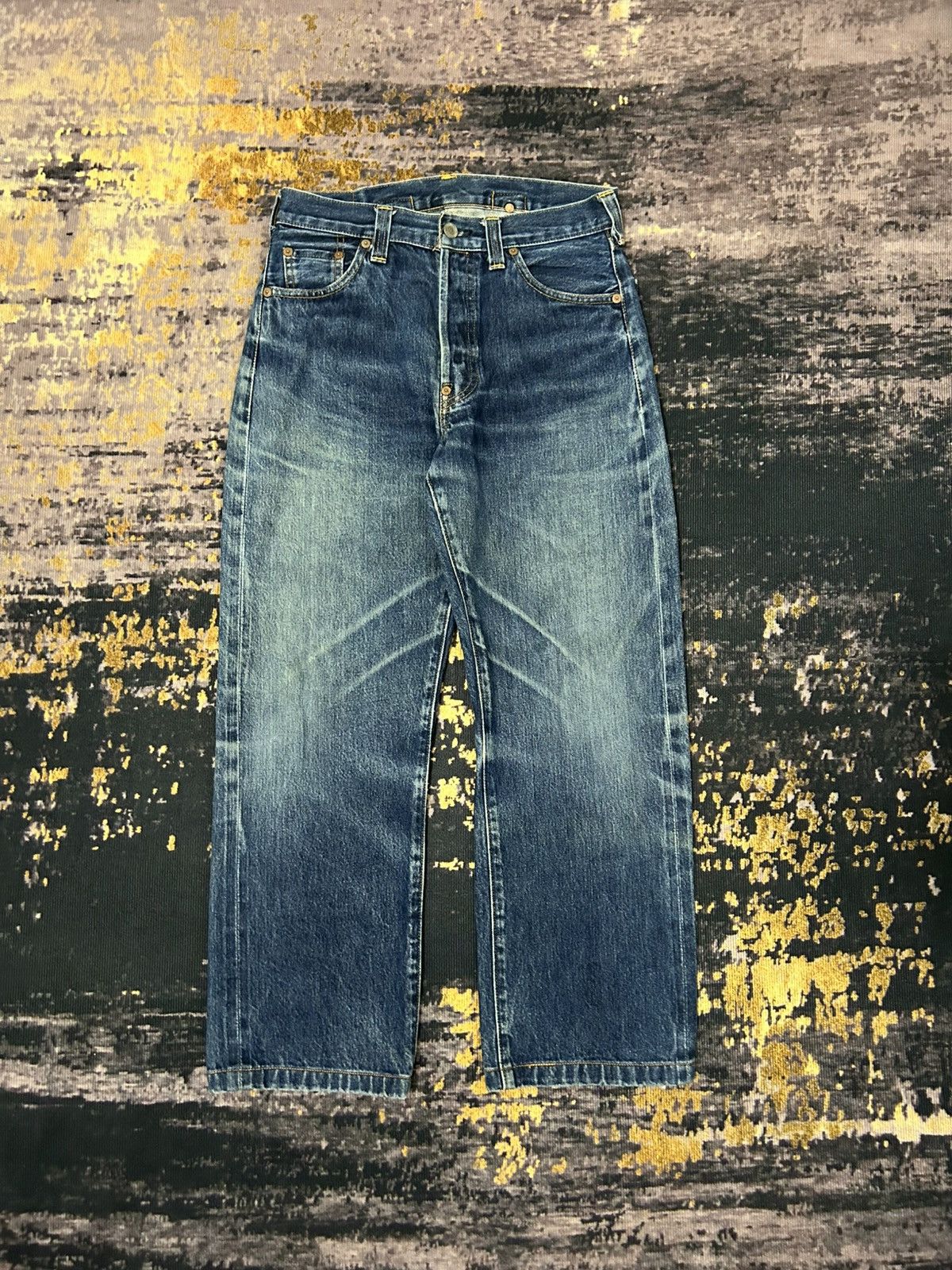 90s Levis 201xx Big E Buckle back Selvedge Denim