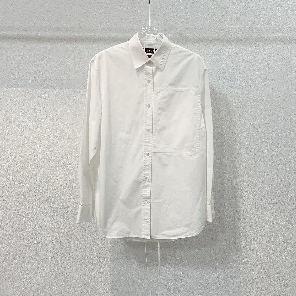 Gucci Gucci Logo Collar Button Up Shirt Size 38 Size XS / US 0-2 / IT 36-38 - 1 Thumbnail