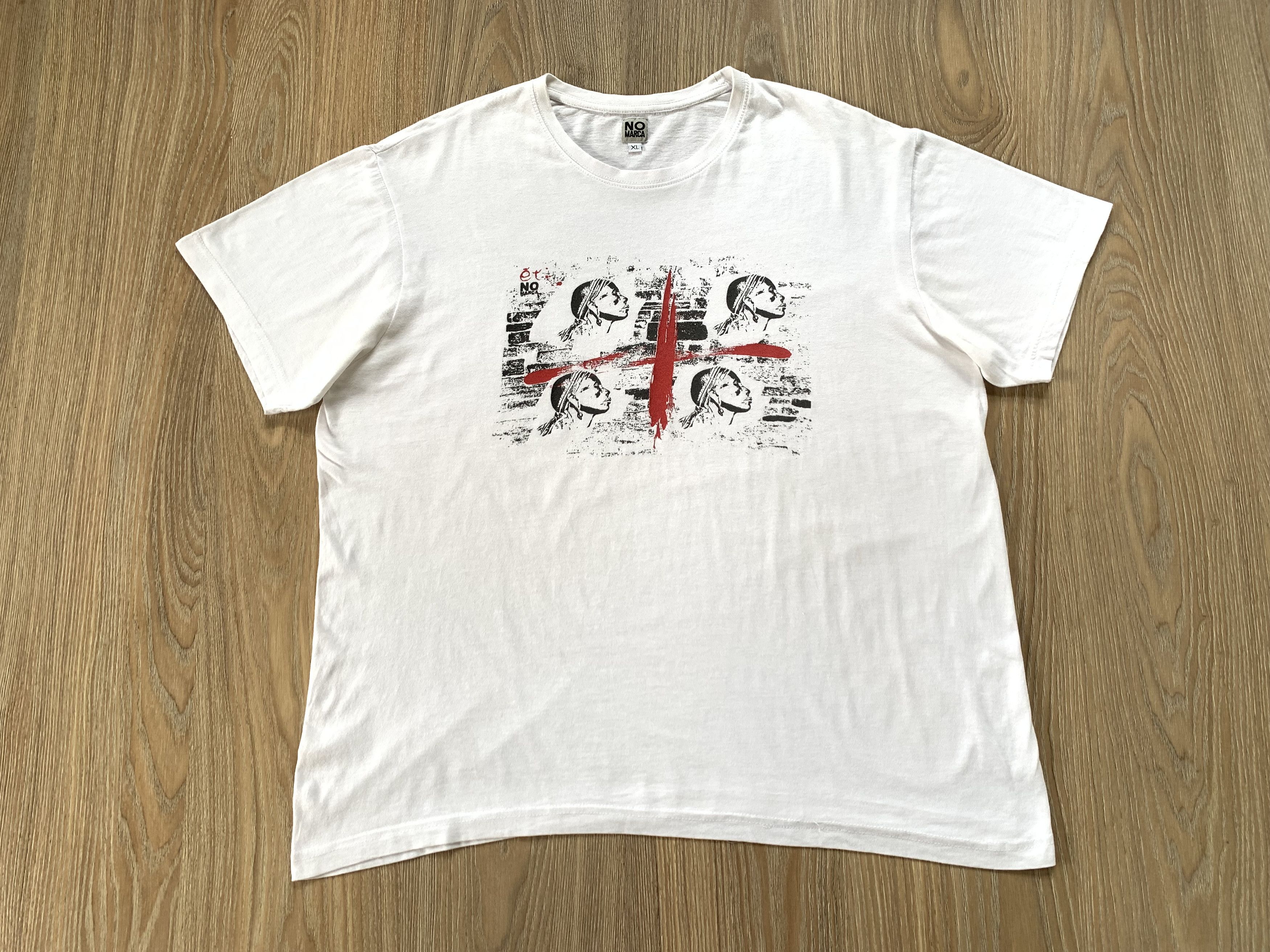 Other No Marca White Cotton Printed T Shirt Size US XL / EU 56 / 4 - 2 Thumbnail