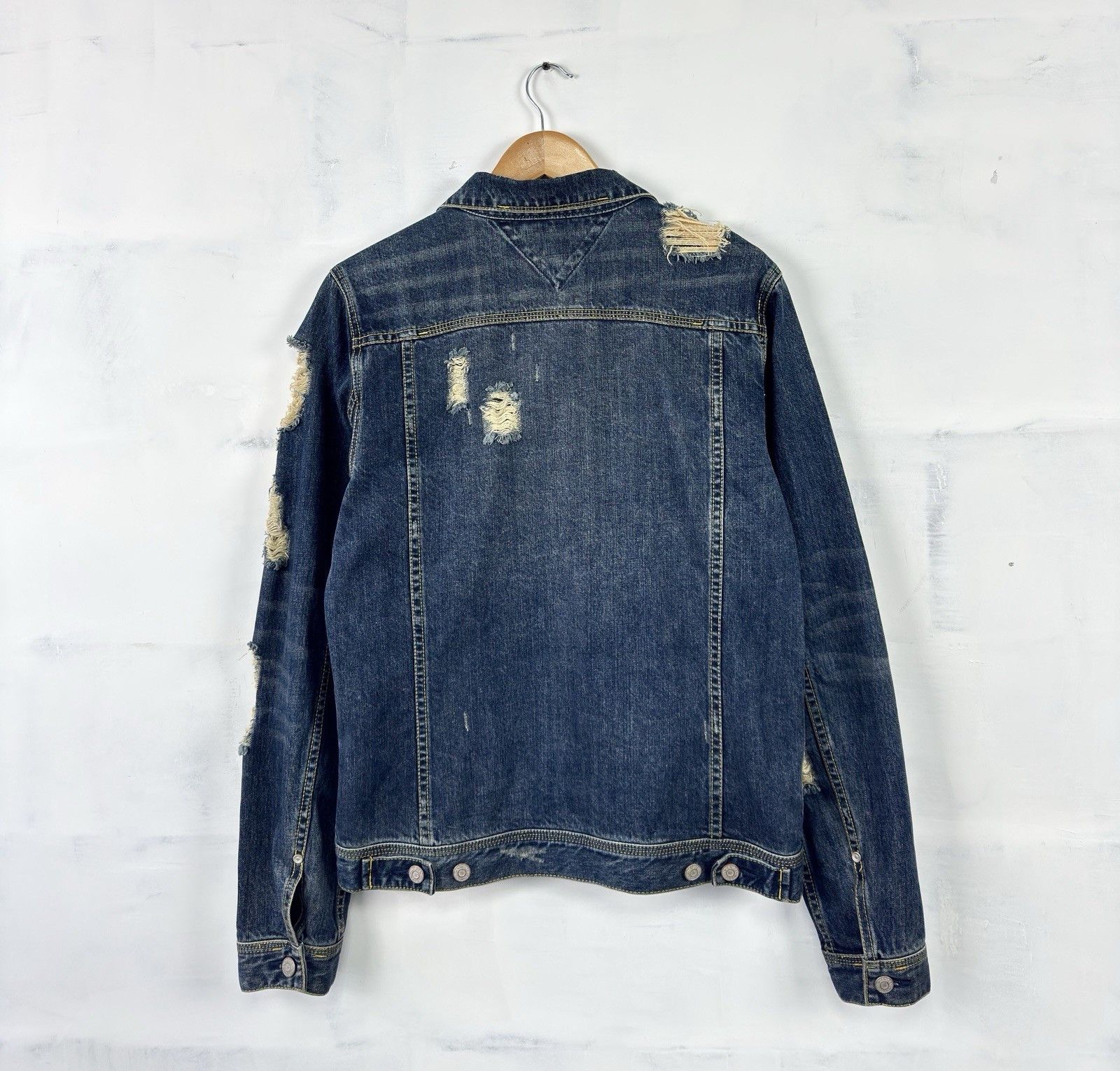 Japan Rags Japan RAGS Francaise Creation Distressed Denim Jacket Size US L / EU 52-54 / 3 - 8 Thumbnail
