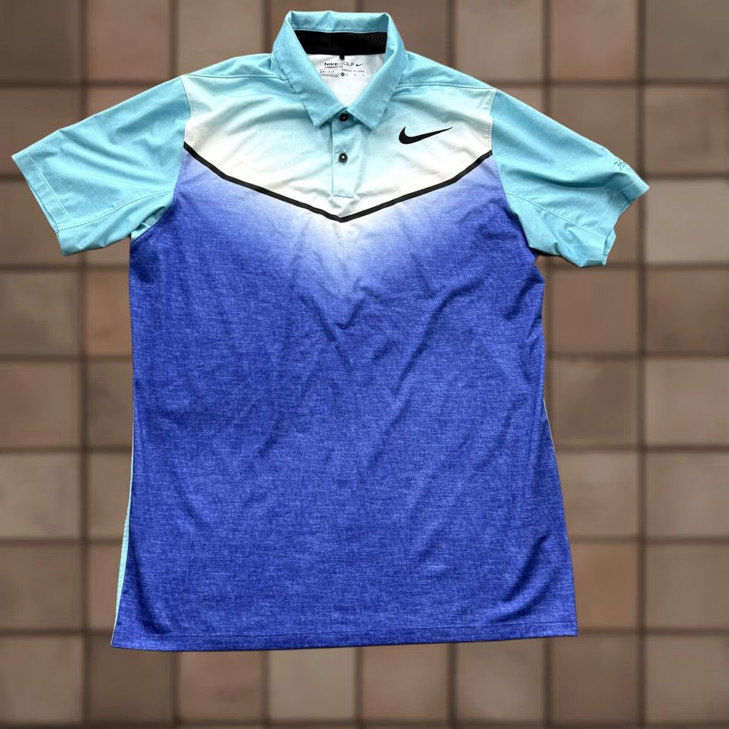 Nike Nike Golf Polo Shirt Mens Medium Blue Teal Gradient Dri-FIT Hualalai Size US M / EU 48-50 / 2 - 1 Thumbnail