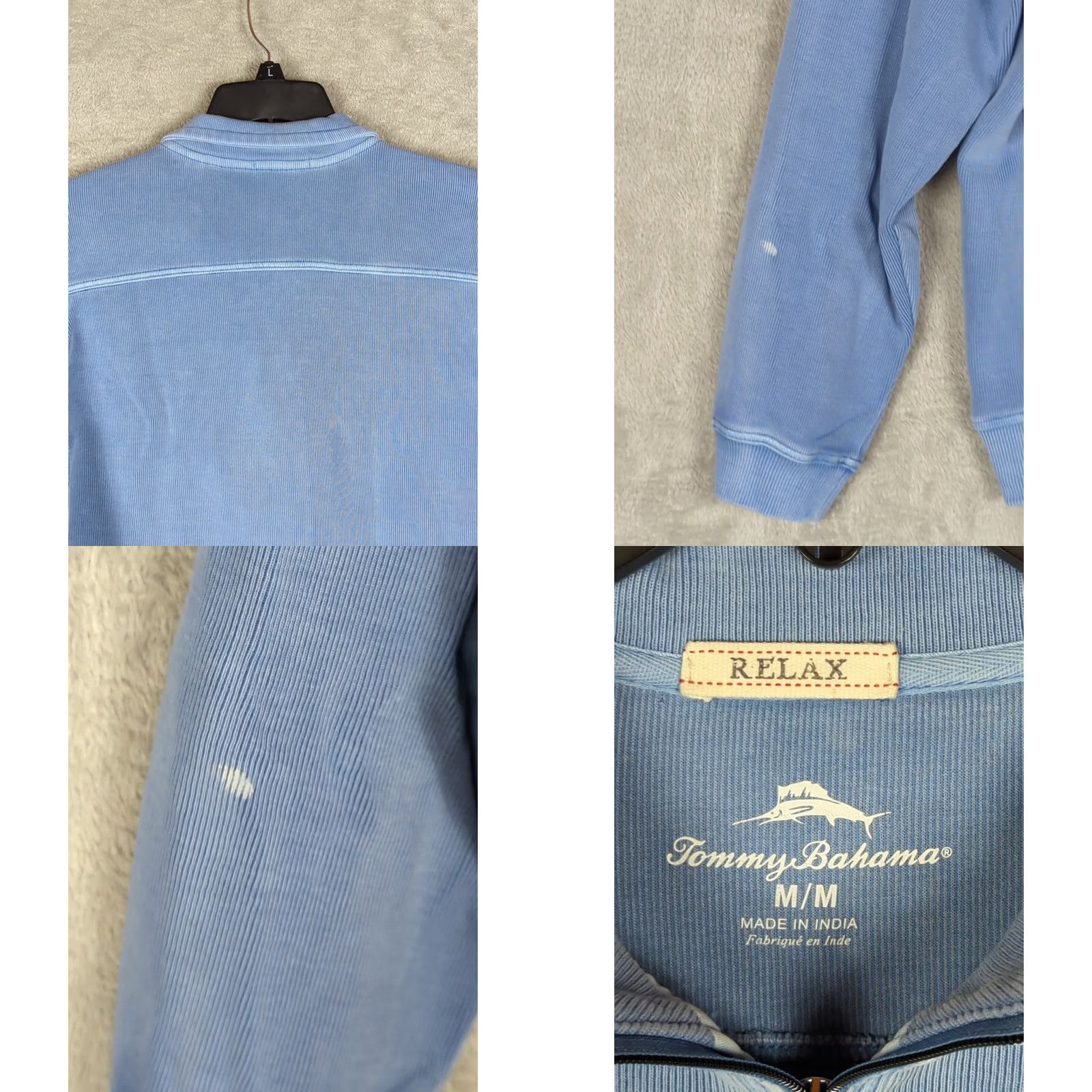Tommy Bahama Tommy Bahama Sweatshirt Men’s M Blue 1/4 Zip Relaxed Fit Pullover Mock Neck Logo Long Sleeve Knit Cotton Fall Walking Size US M / EU 48-50 / 2 - 8 Thumbnail