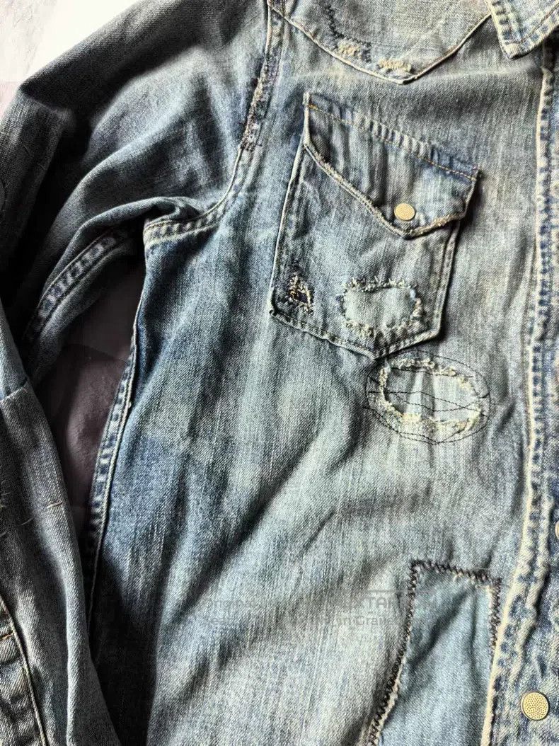 RRL Ralph Lauren RRL Ralph Lauren Broken patch Western denim shirt Size US XS / EU 42 / 0 - 4 Thumbnail