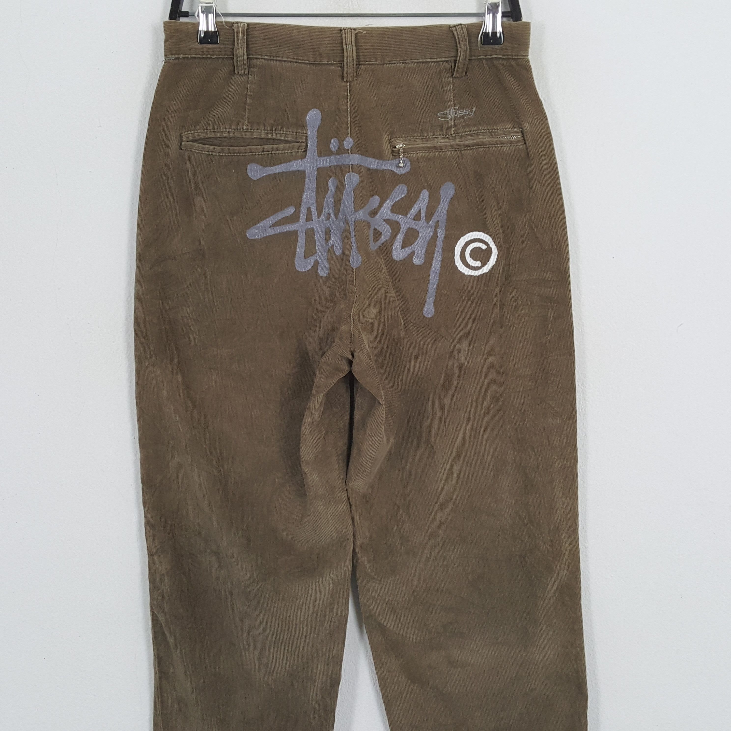Stussy × Vintage STUSSY Streetwear Style Custom Art Velvet Pants Size US 29 - 2 Thumbnail