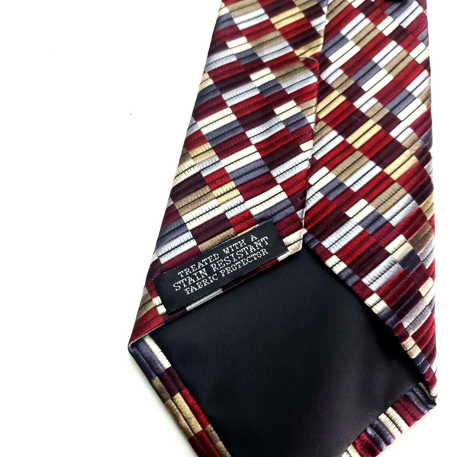 Van Heusen Van Heusen Silk Tie Woven Red Woven Stain Resistant Size ONE SIZE - 4 Thumbnail