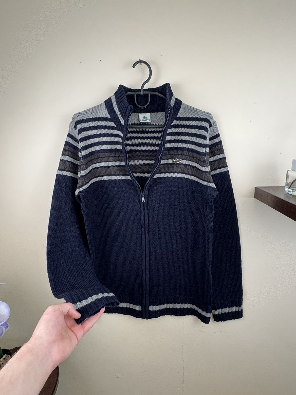 Lacoste Vintage Lacoste Knitwear Sweater S Striped Blu Gray Casual Size US S / EU 44-46 / 1 - 8 Thumbnail