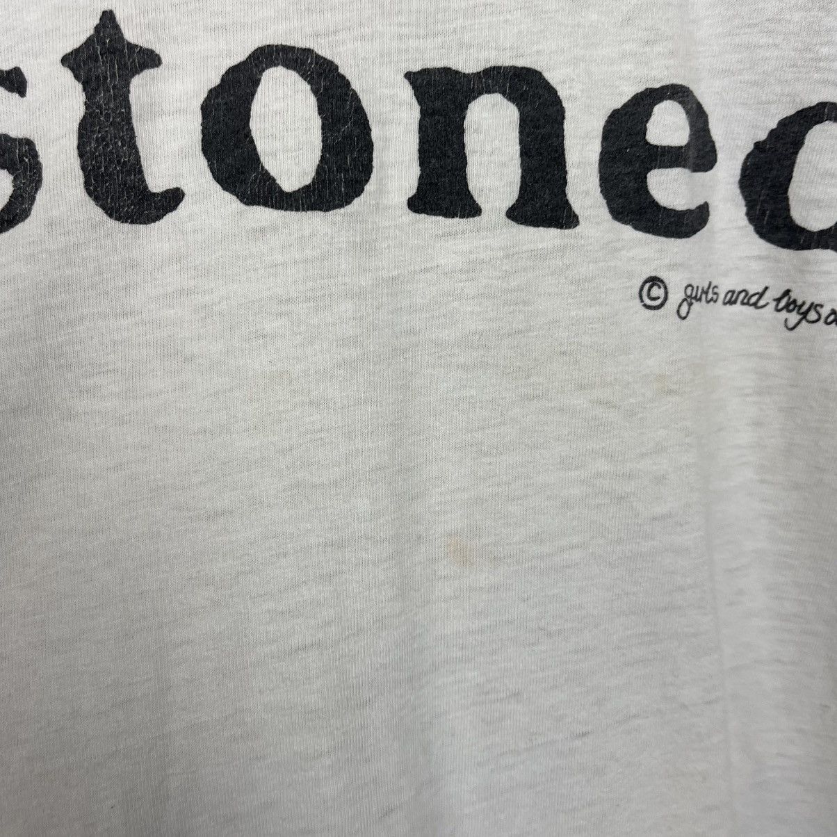Vintage Vintage 90s I Love To Be Stoned Graphic T Shirt White Size US L / EU 52-54 / 3 - 6 Thumbnail