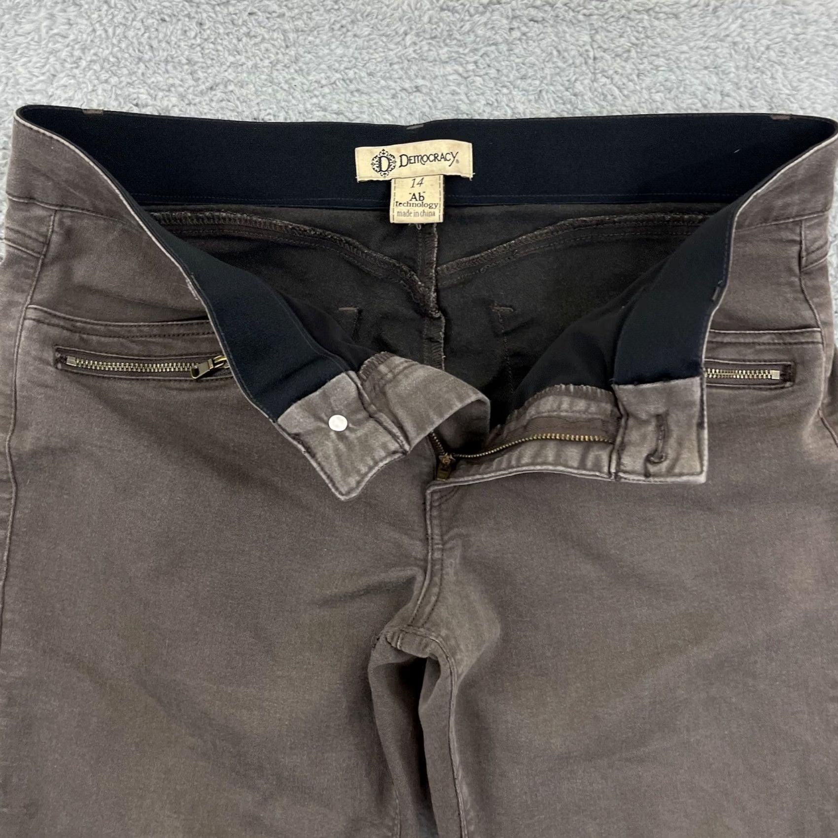 Vintage Democracy Jeans Pants Capri 14 Brown Ab Technology Stretch 5-Pocket Denim Slim Women College Casual Retro 14 Womens Size 36" / US 14 / IT 50 - 5 Thumbnail