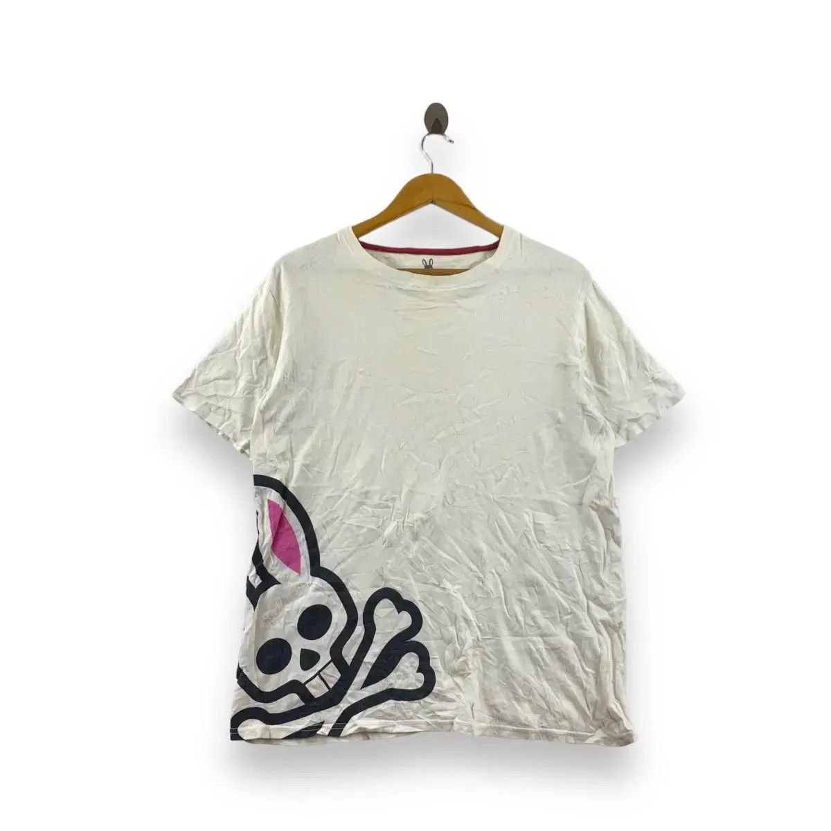 Vintage PSYCHO BUNNY Robert Godley New York Skull Bones Tee Shirt Size L / US 10 / IT 46 - 1 Thumbnail
