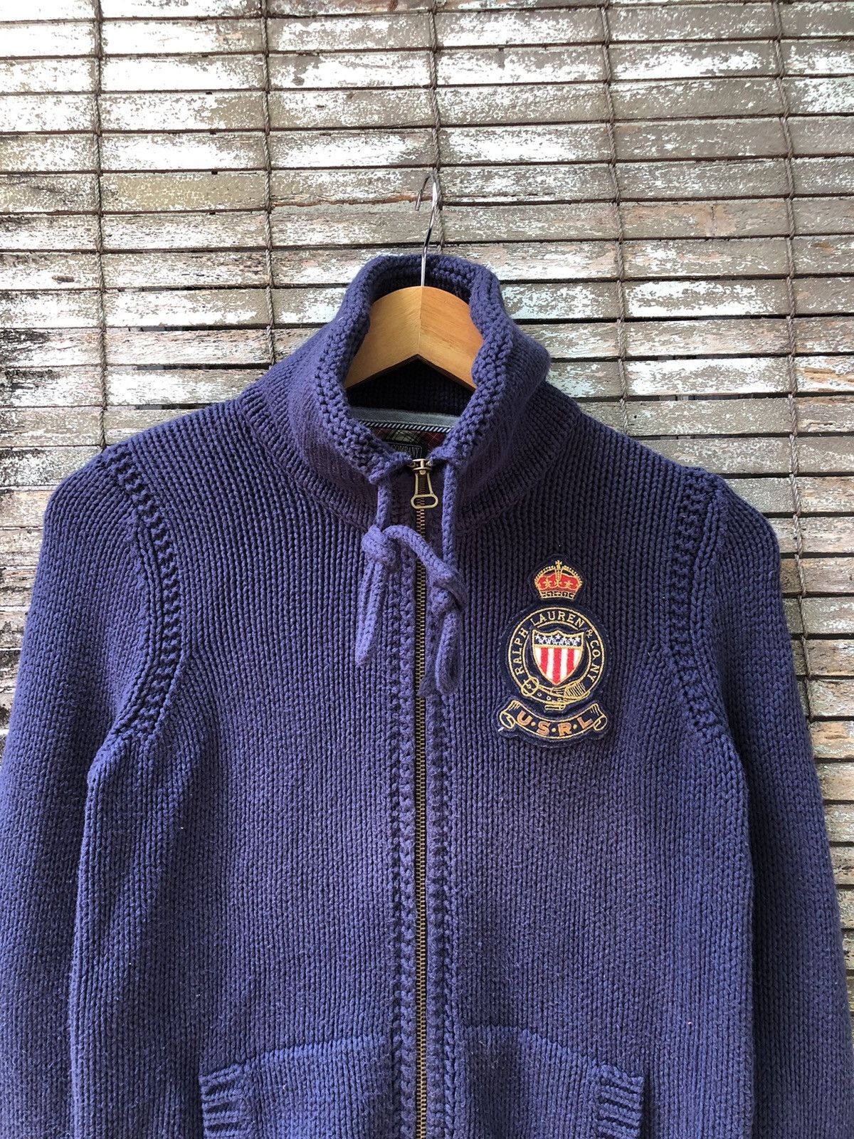 Polo Ralph Lauren Vintage 90s U.S.R.L Polo Ralph Lauren Zipper Knit Sweater Size S / US 4 / IT 40 - 2 Thumbnail
