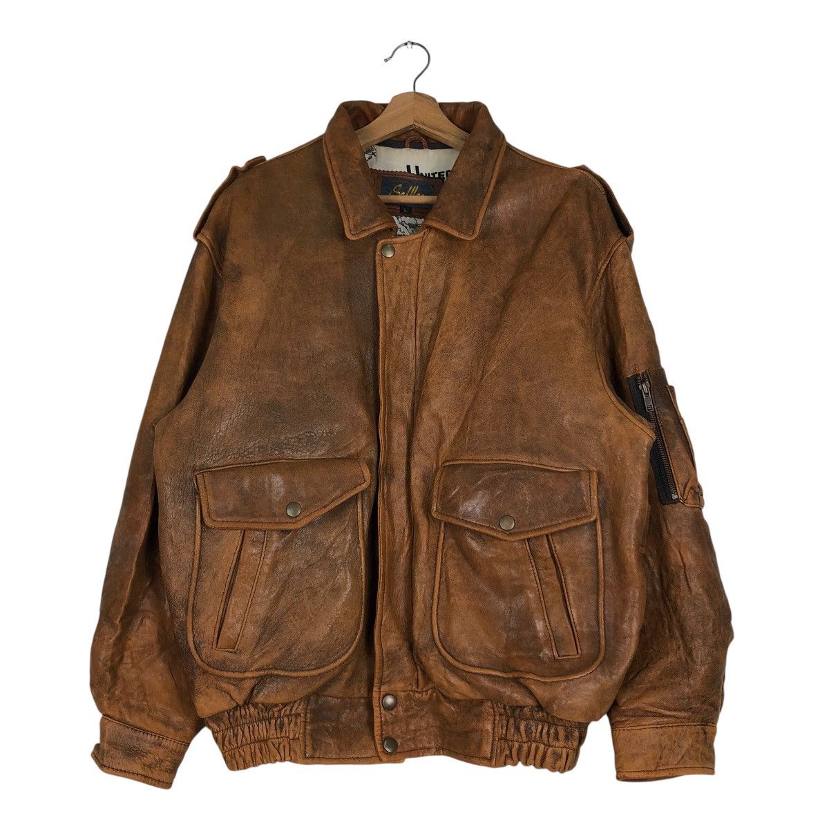 Japanese Brand 📌Vintage Military Design Leather Jacket SoffIce Full Print Size US L / EU 52-54 / 3 - 2 Thumbnail
