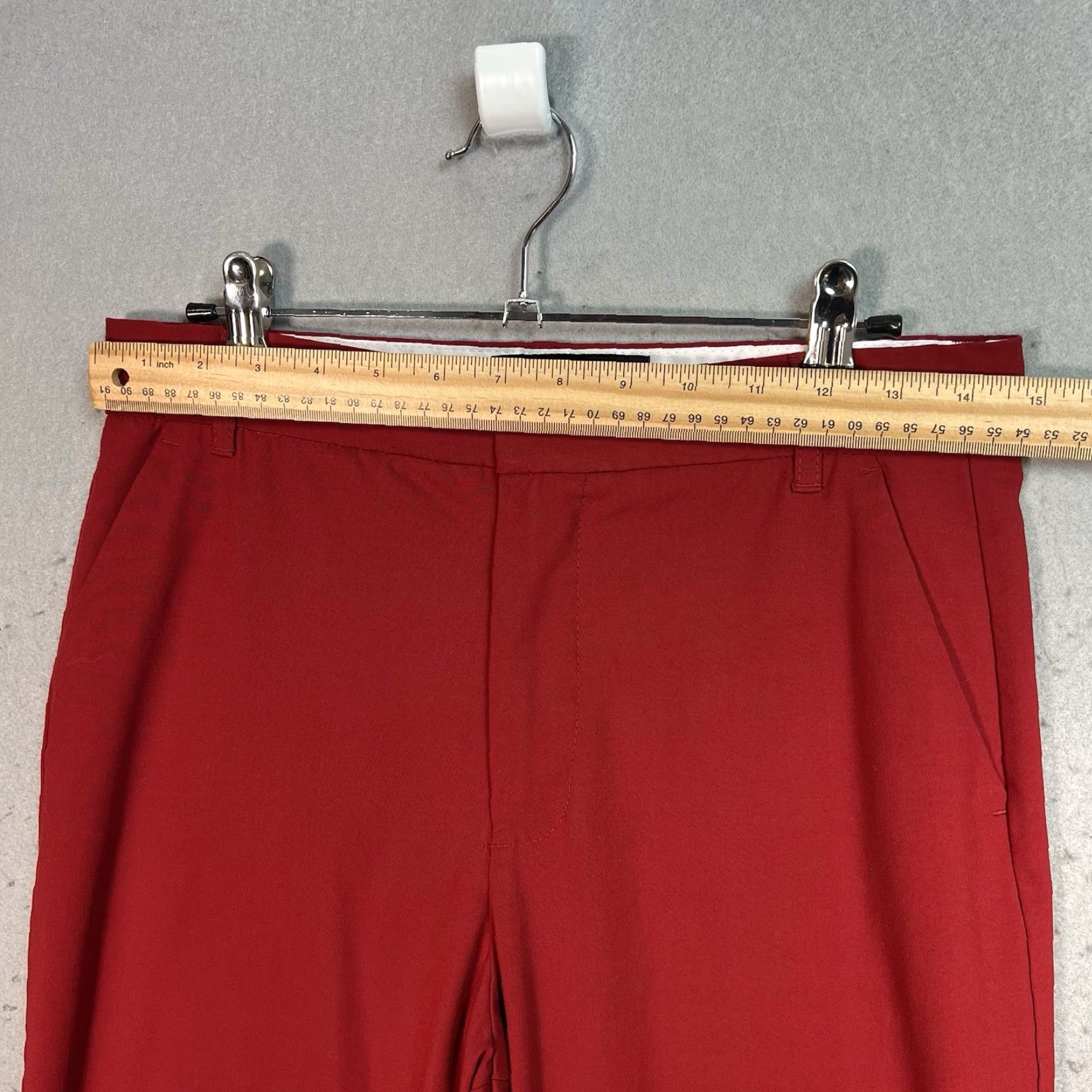 Zara Zara Pants Womens Small Maroon Red Straight Leg Ankle Slit Size 32" / US 10 / IT 46 - 3 Thumbnail