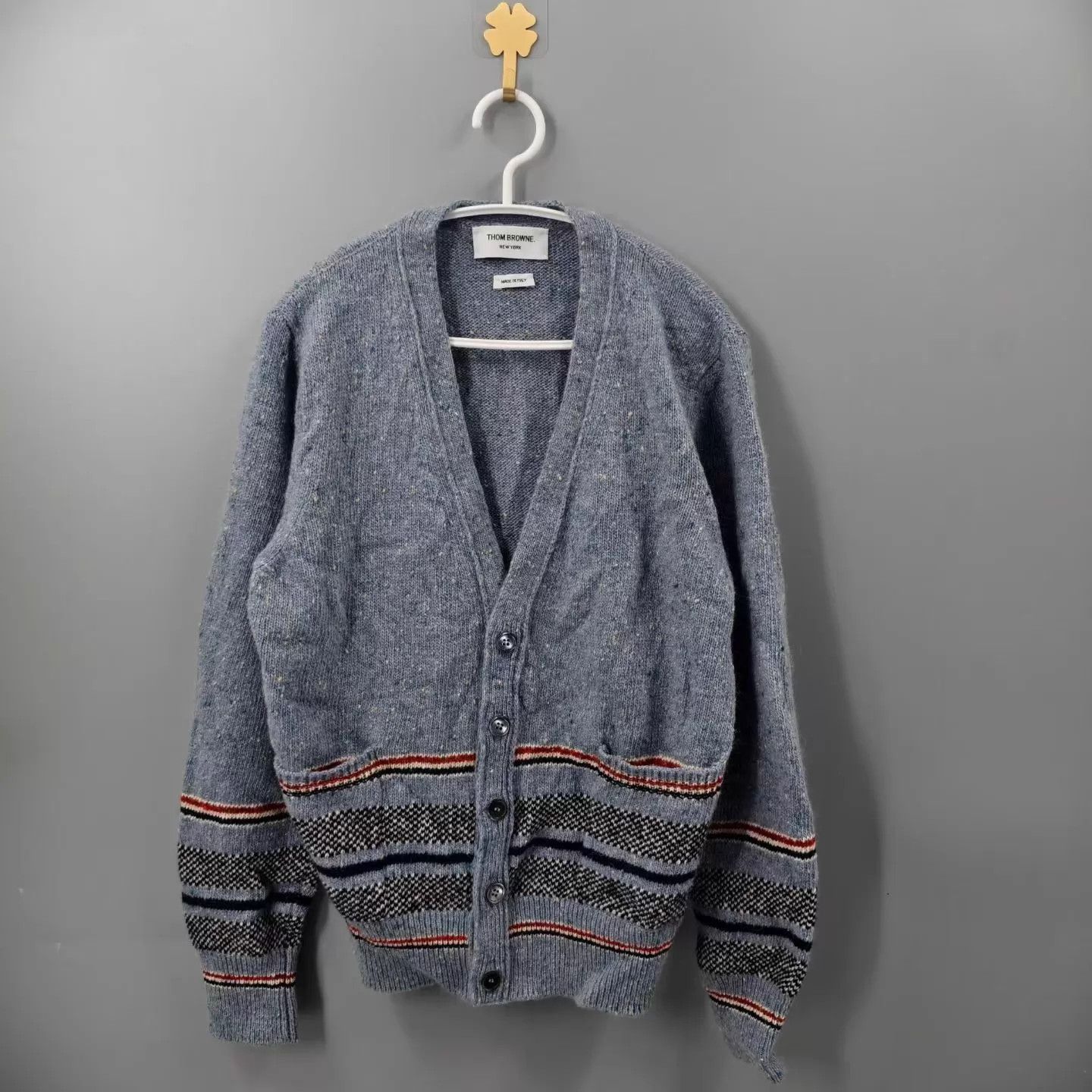 Thom Browne Thom Browne Mist Blue 4-Bar Wool Mohair Cardi 2 (99) Size US M / EU 48-50 / 2 - 1 Thumbnail
