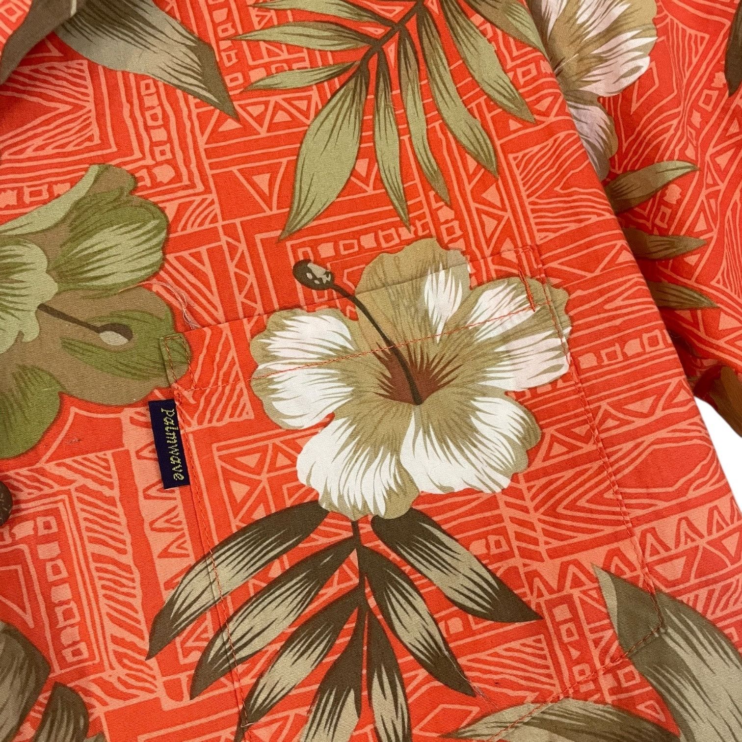 Other Palmwave Mens Orange Hawaiian Floral Button Down Shirt Size US S / EU 44-46 / 1 - 3 Thumbnail