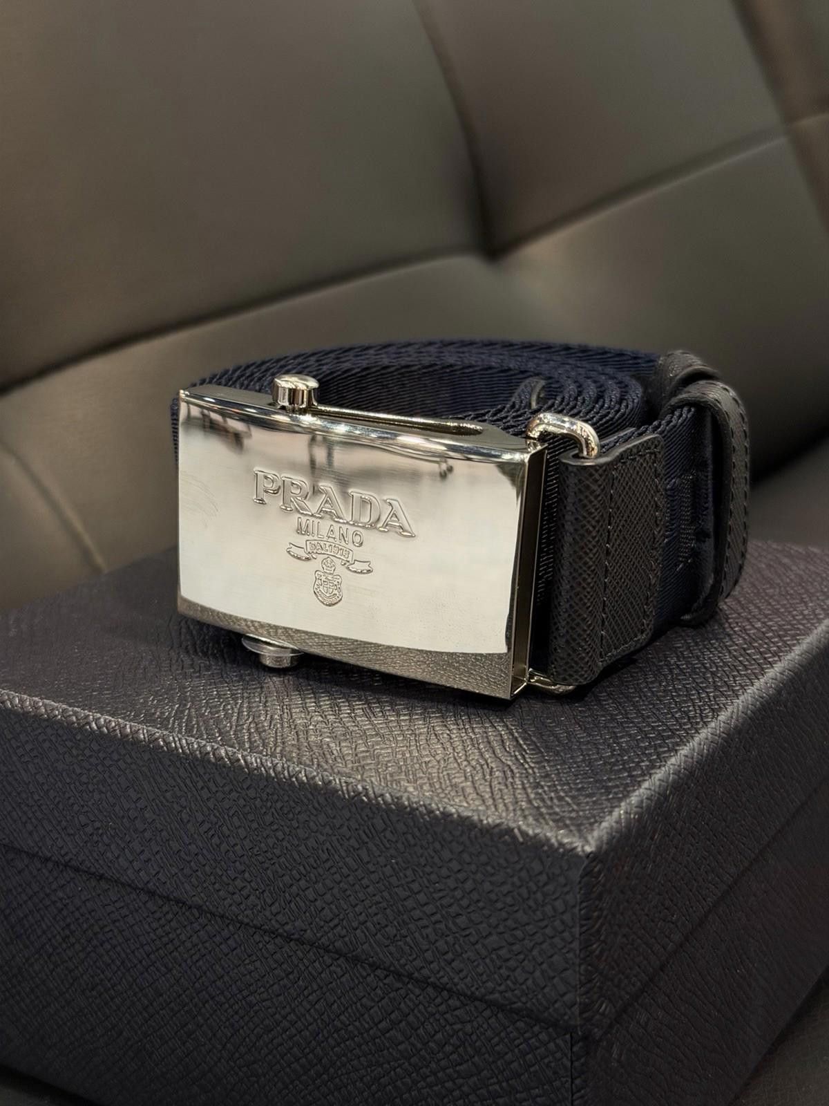 Prada PRADA Men's Belt Metal Blue 100% Authentic $650 Brand New Size ONE SIZE - 2 Thumbnail