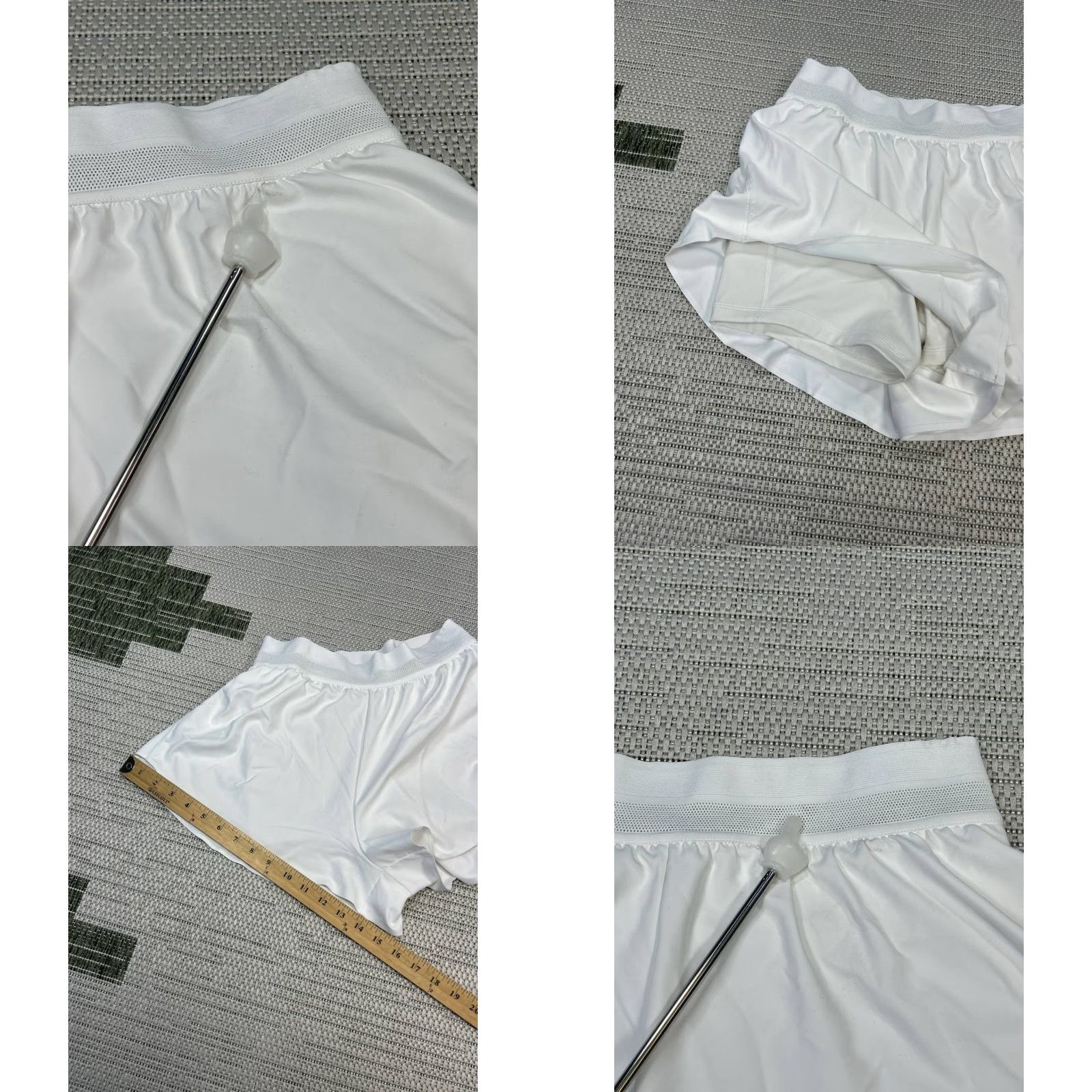 Nike Nike Athletic Short Women Small White Stretch Dri Fit High Rise Moisture Wicking Size 28" / US 6 / IT 42 - 8 Thumbnail