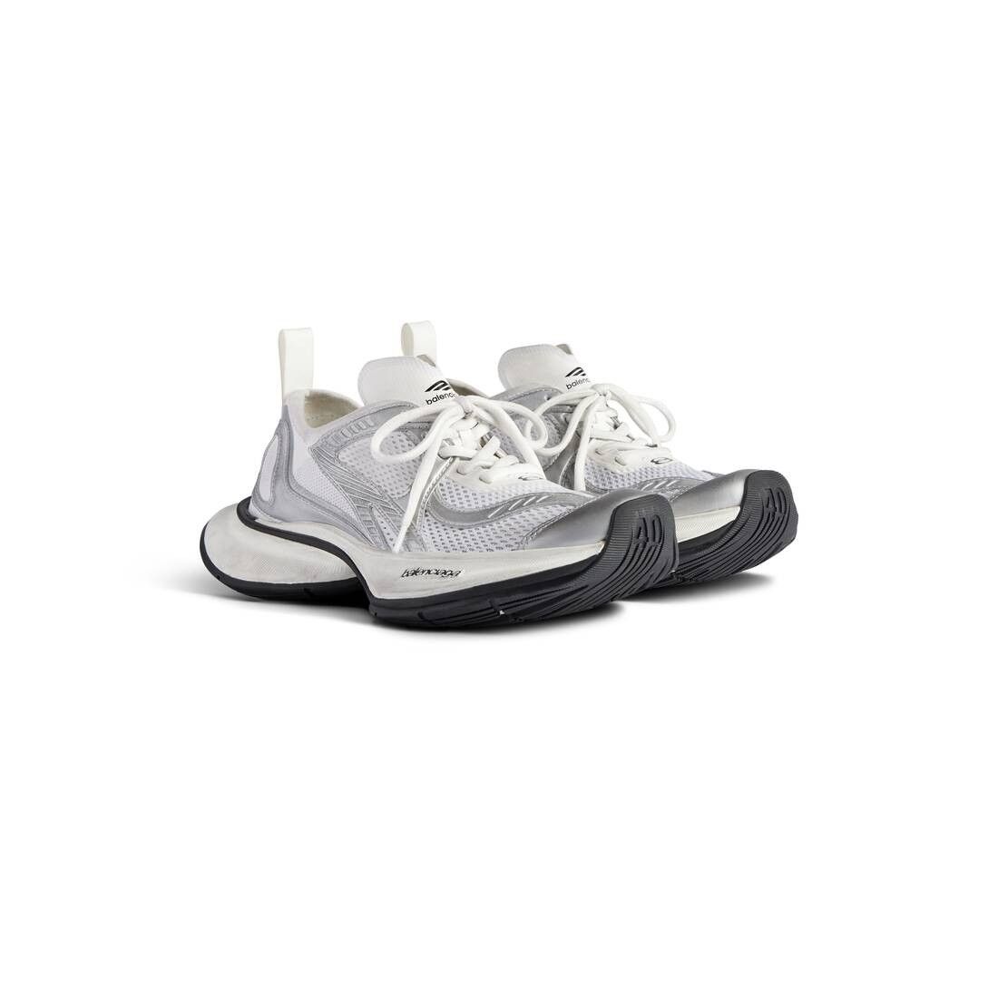 Balenciaga o1w1db10126 Circuit Sneakers in White/Silver Size US 6 / EU 39 - 2 Thumbnail