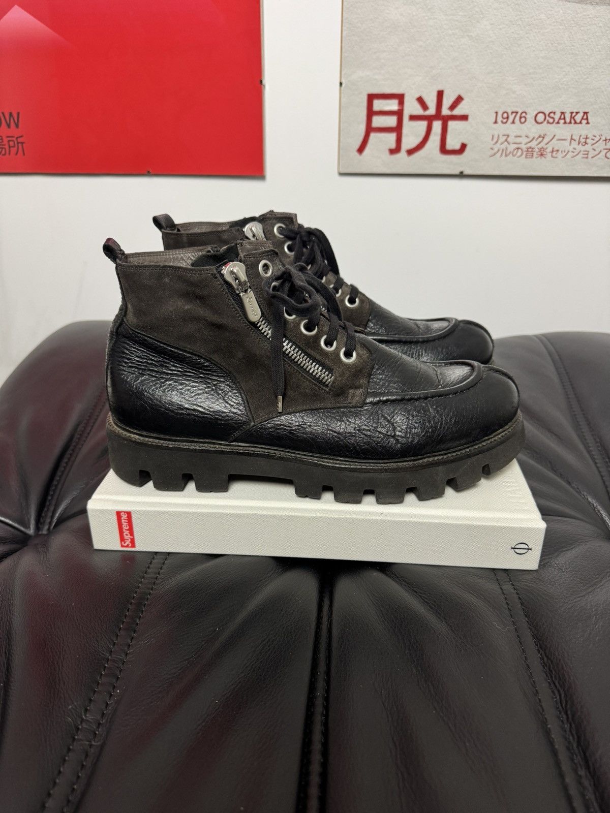 RoccoP RoccoP Vintage AvantGarde Platform Derby Leather Boots Grail Size US 8 / EU 41 - 1 Thumbnail