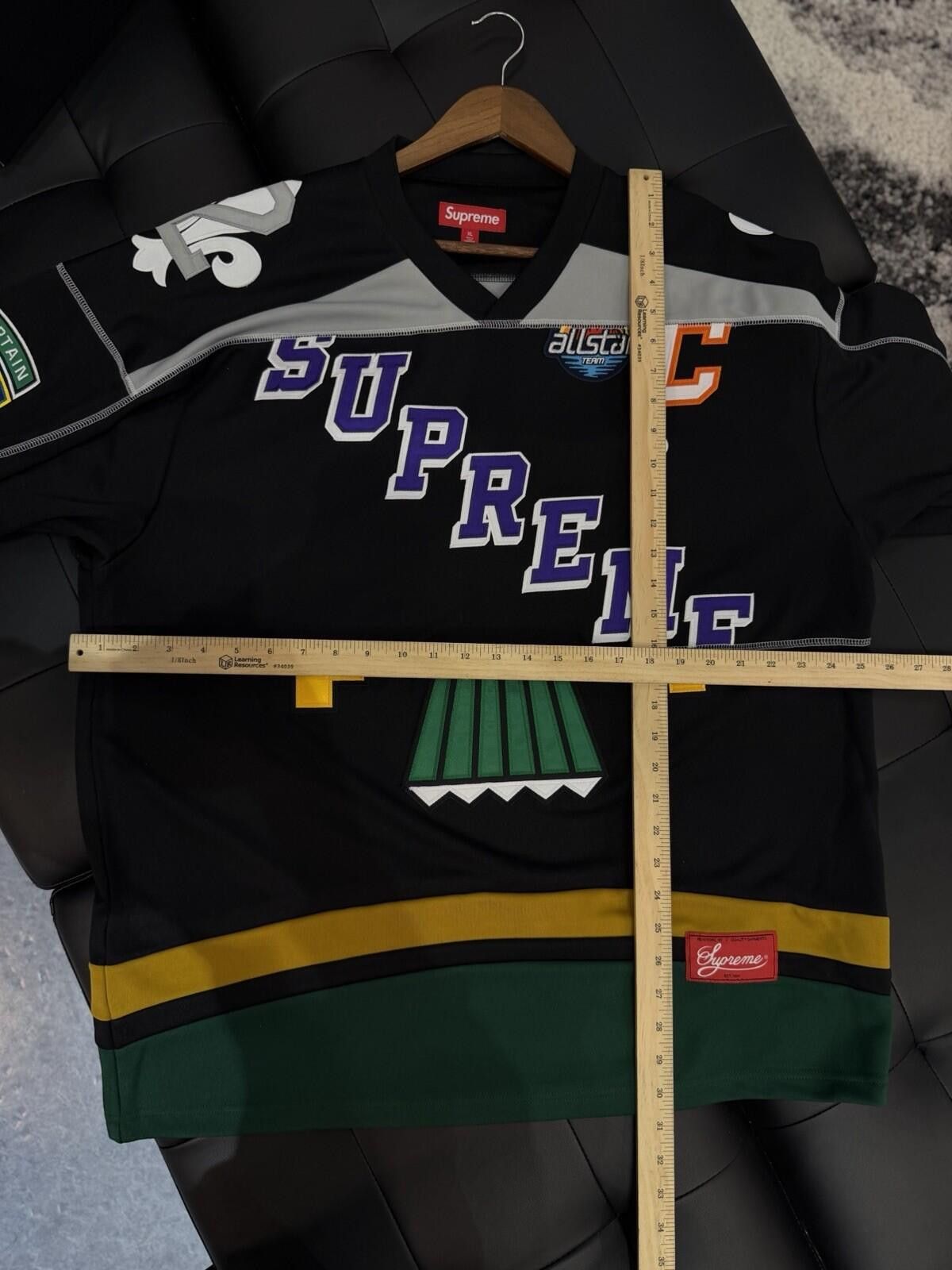 Supreme Supreme Paneled Hockey Jersey Black (Size XL) Brand New Size US XL / EU 56 / 4 - 9 Thumbnail