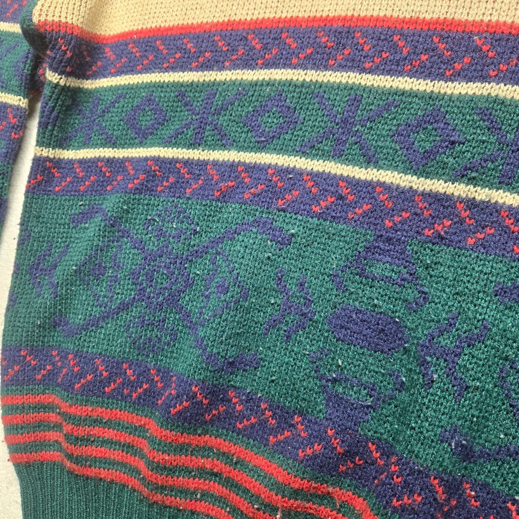 Vintage VINTAGE Stoneriver Sweater Stripped Southwestern Abstract Funky Art 90s Adult Mens Large Size US L / EU 52-54 / 3 - 4 Thumbnail