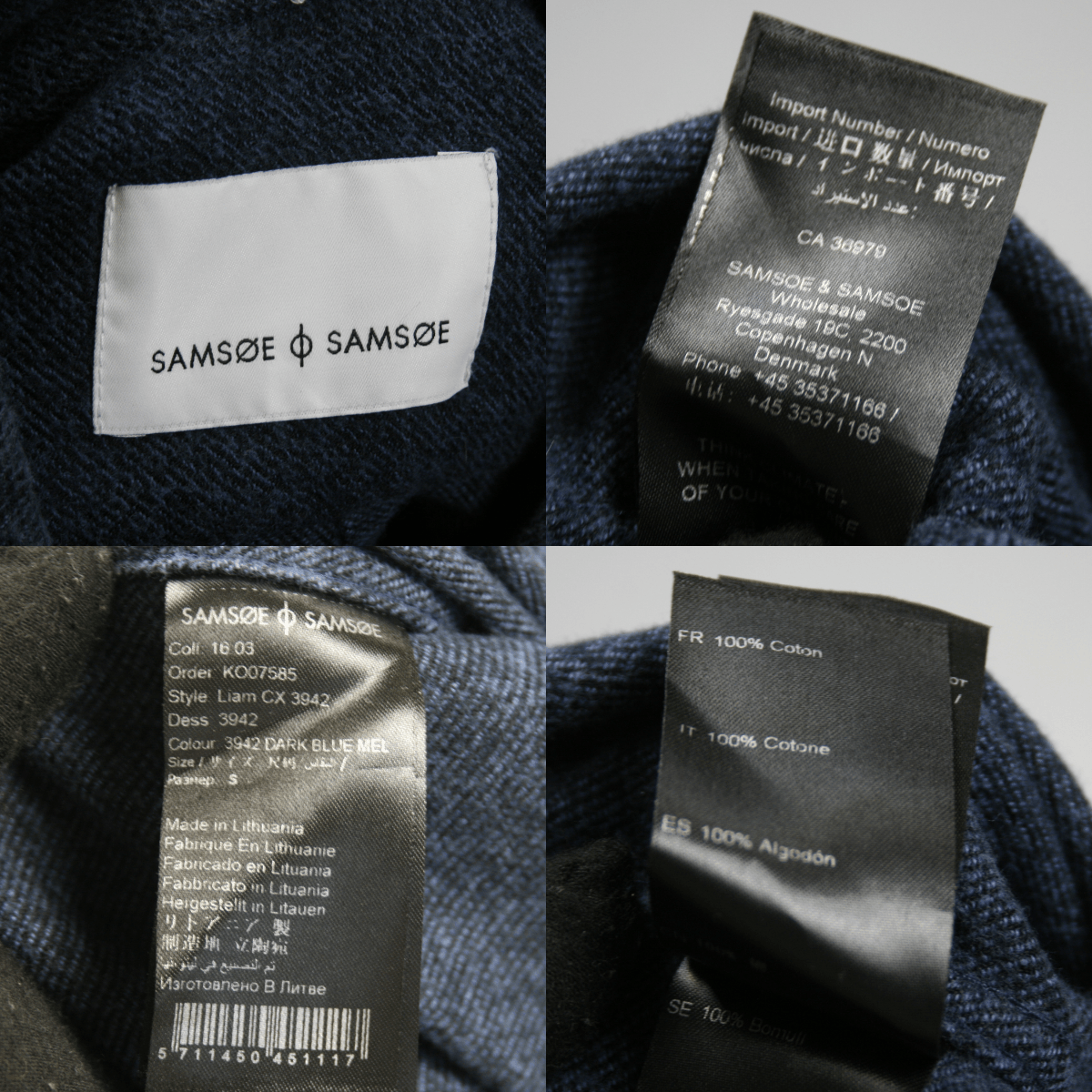 Samsoe Samsoe Navy Melange Soft Shirt Size US S / EU 44-46 / 1 - 6 Thumbnail