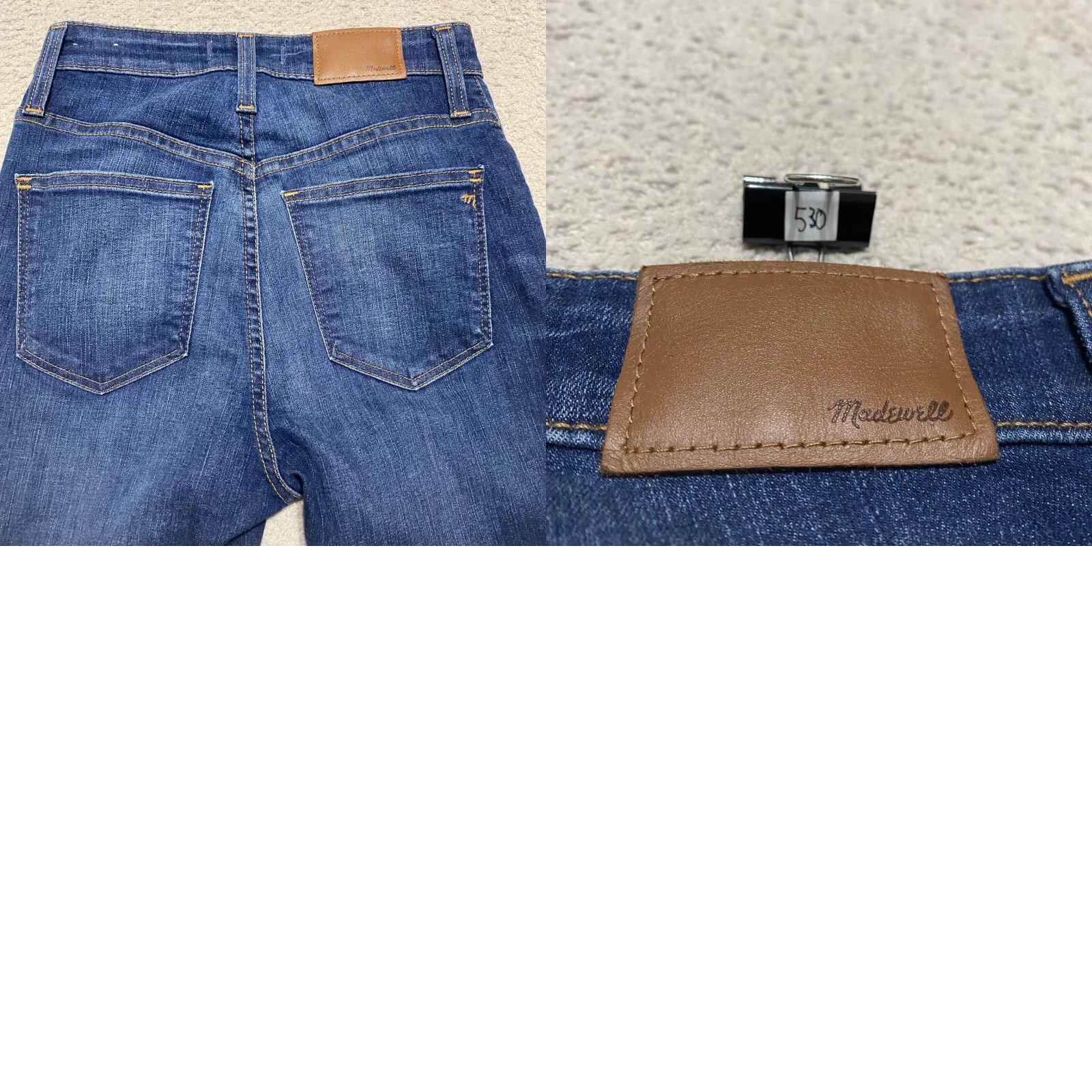 Madewell Madewell Jeans Womens 26 Blue Denim High Rise Skinny Leg Dark Wash 5-Pocket Regular Size 26" / US 2 / IT 38 - 9 Thumbnail