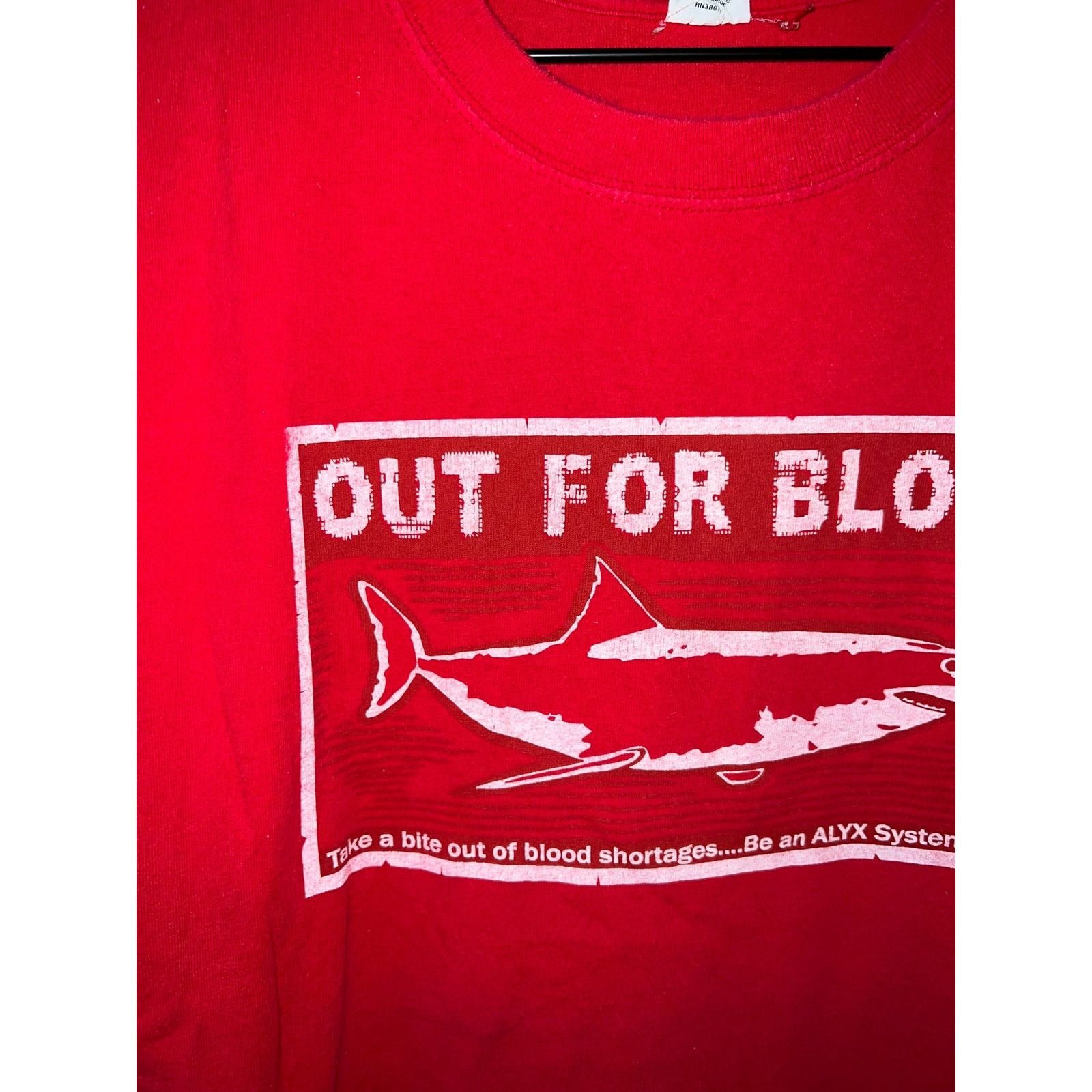 Anvil Vintage Blood Donor Shirt Out For Blood ALYX System VTG XL Size US XL / EU 56 / 4 - 2 Thumbnail