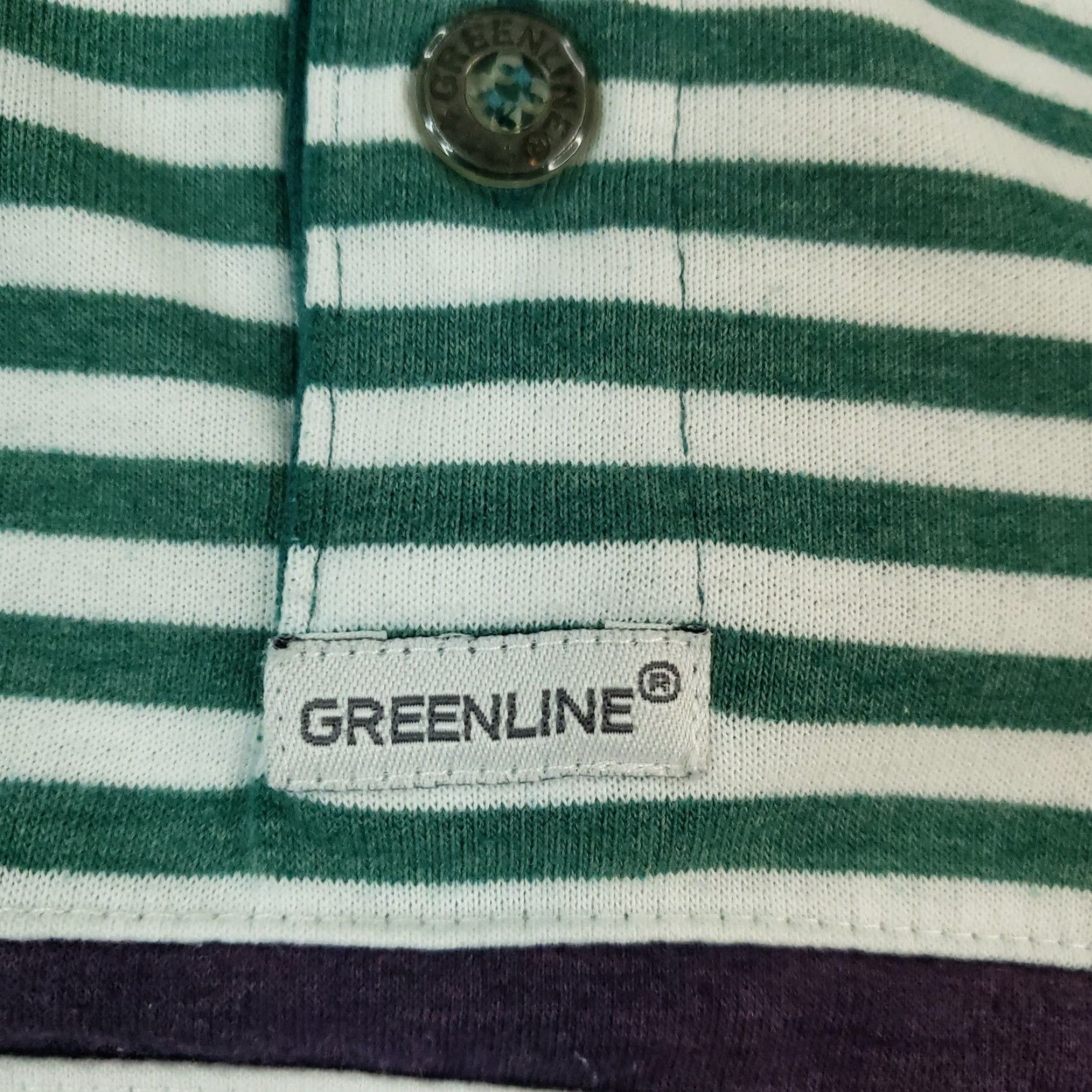 Vintage Greenline International Polo Shirt Large White Green Striped 80s Retro Golf Size US L / EU 52-54 / 3 - 6 Thumbnail