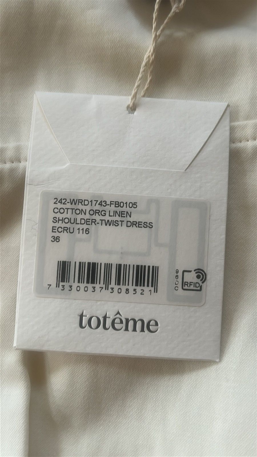 Toteme TOTEME Cotton Organic Linen Shoulder-Twist Midi Dress Size XS / US 0-2 / IT 36-38 - 7 Thumbnail