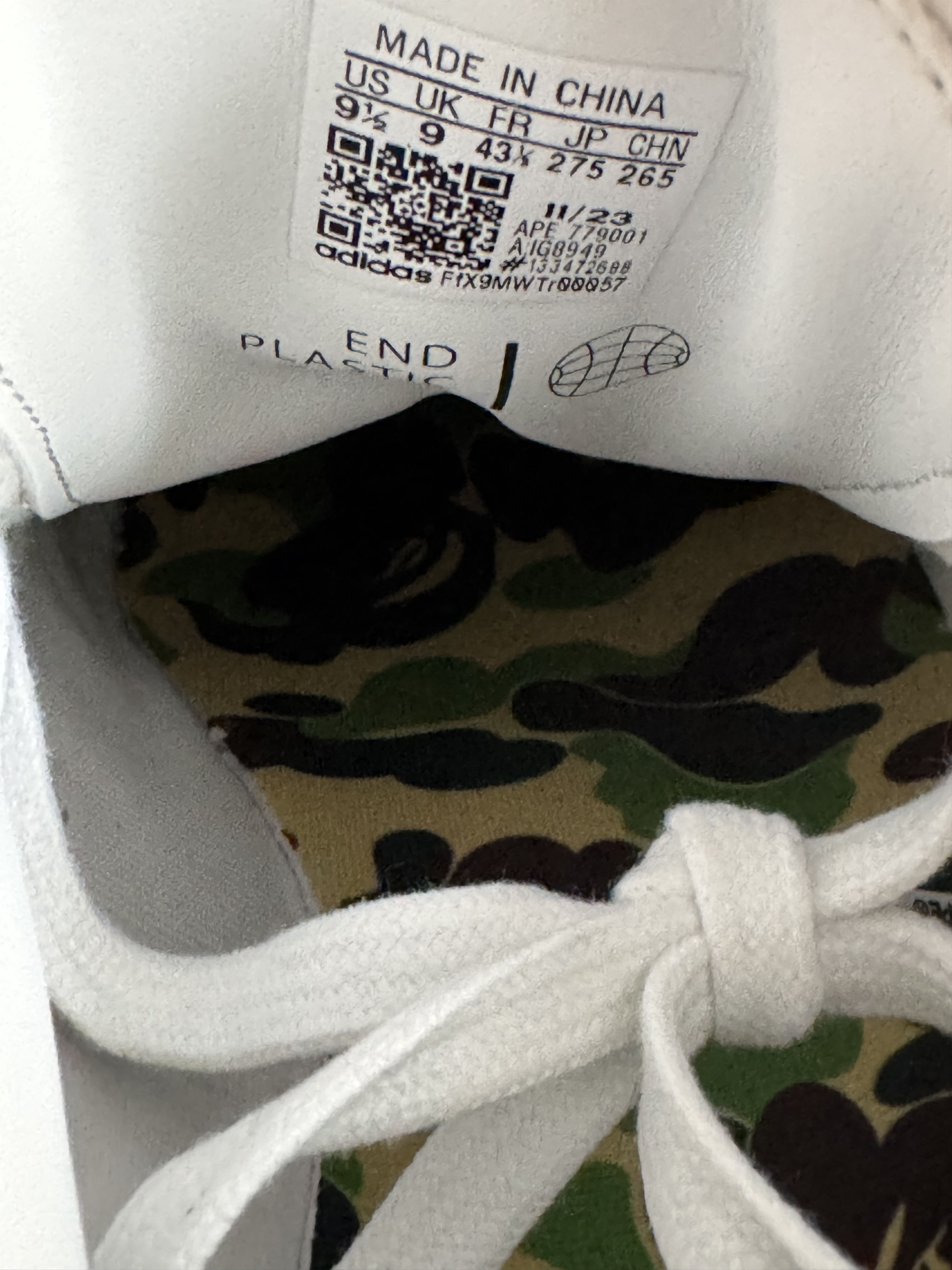 Adidas × Bape A Bathing Ape x Adidas Stan Smith ABC Camo IG8949 bapesta Size US 9.5 / EU 42-43 - 9 Thumbnail