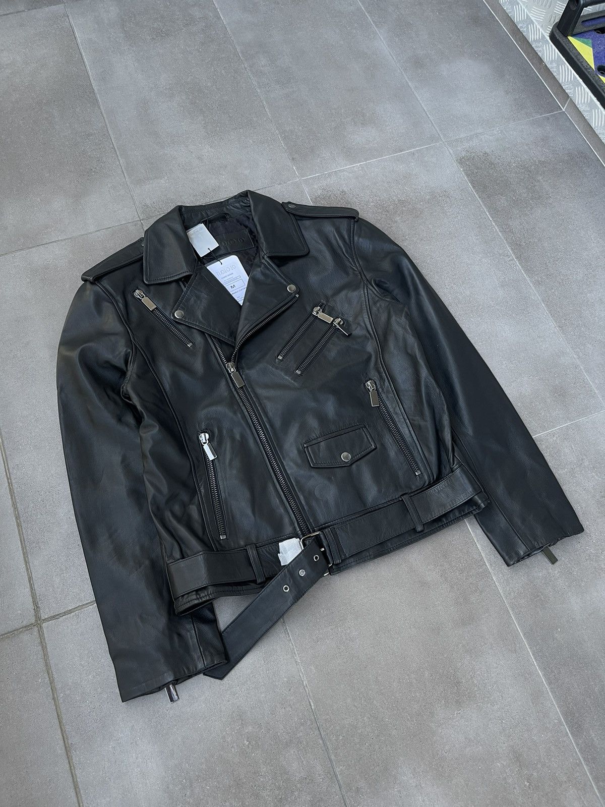 Leather !DS! AW22 Studio ID Biker Black Leather Jacket Size US M / EU 48-50 / 2 - 9 Thumbnail
