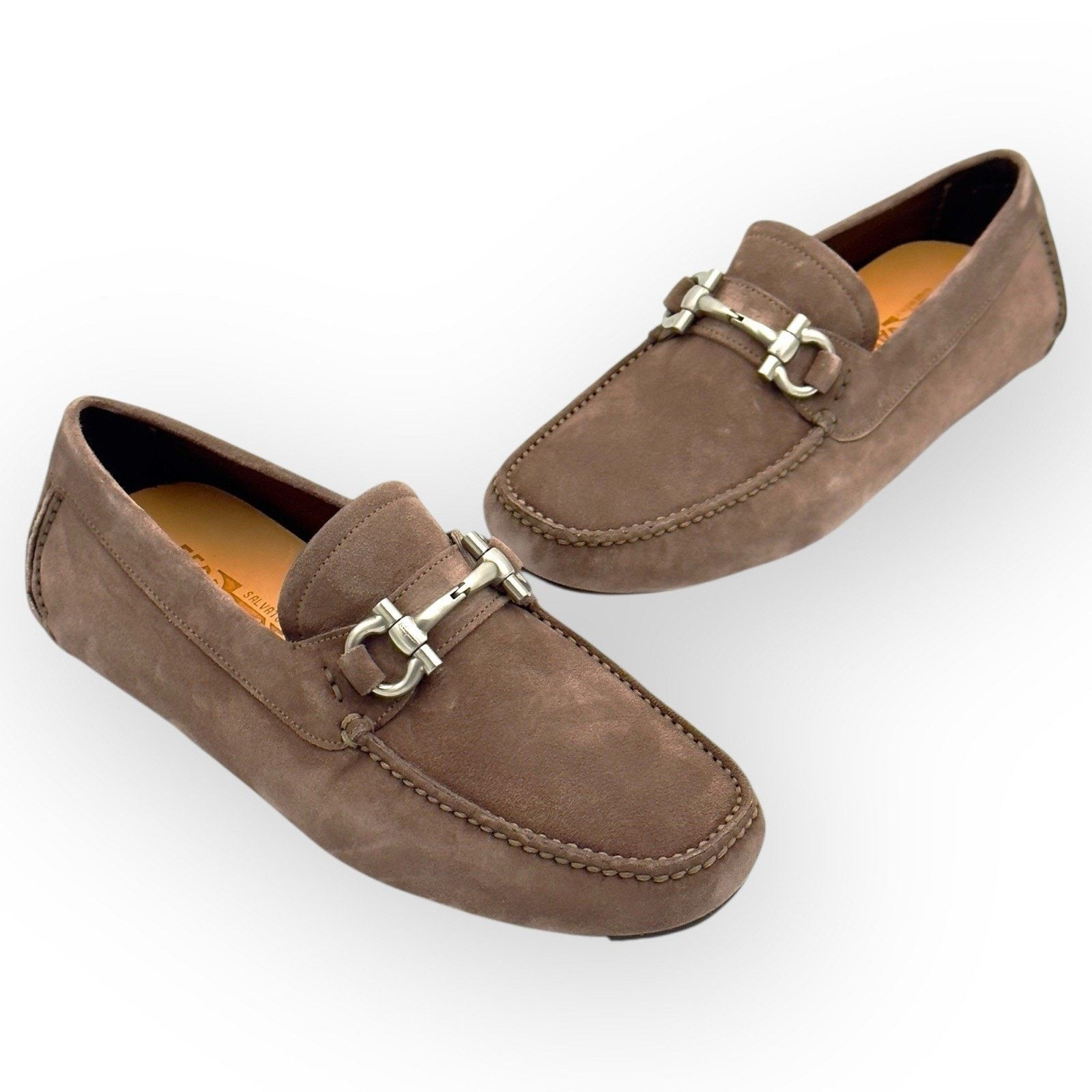 Salvatore Ferragamo Ferragamo Driver with Gancini ornament Beige CARAWAY Size US 8 / EU 41 - 5 Thumbnail