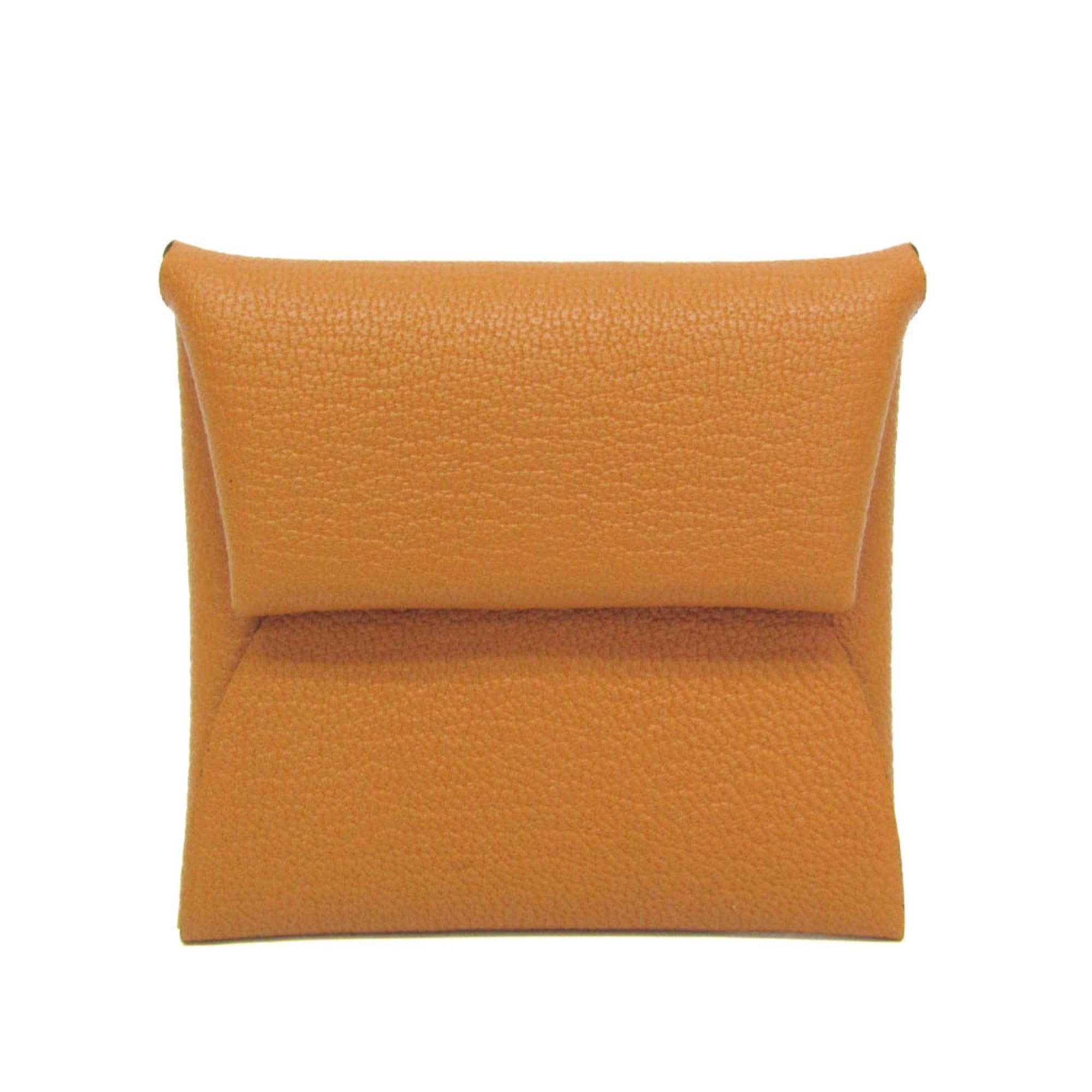 Hermes Hermes Bastia Women,Men Chevre Leather Coin Purse/coin Case Brown Size ONE SIZE - 1 Thumbnail