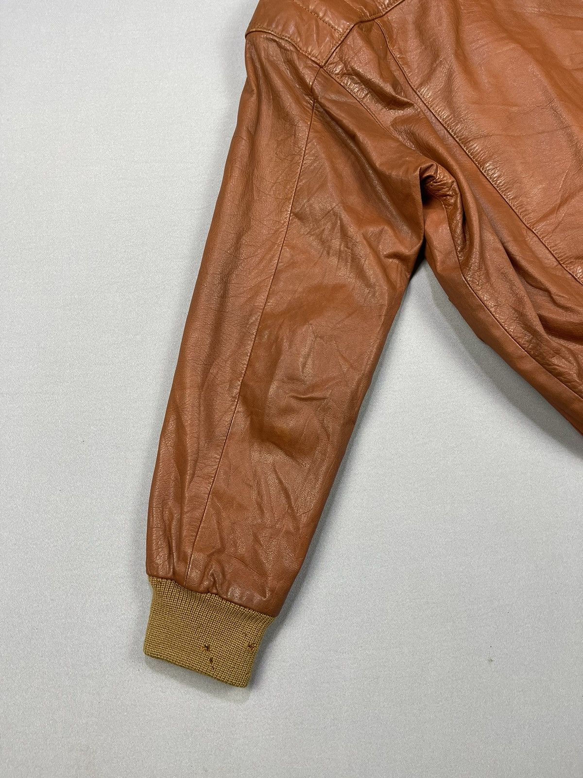Japanese Brand VINTAGE LEATHER JACKET NOVA CHECK LINED Size US S / EU 44-46 / 1 - 8 Thumbnail