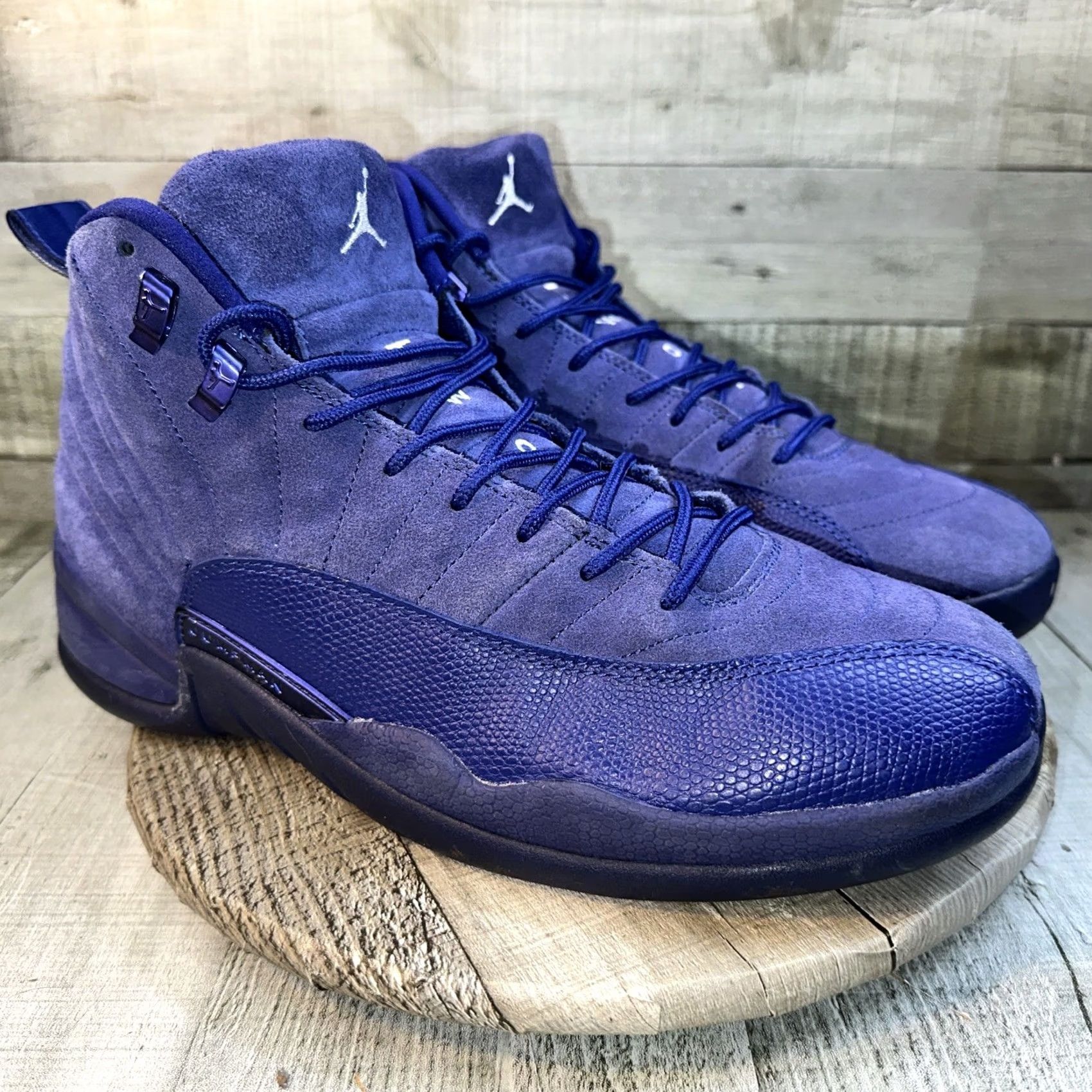 Jordan Brand Nike Air Jordan 12 Retro Deep Royal Blue Suede Sneaker Mens Size 12 Size US 11 / EU 44 - 2 Thumbnail