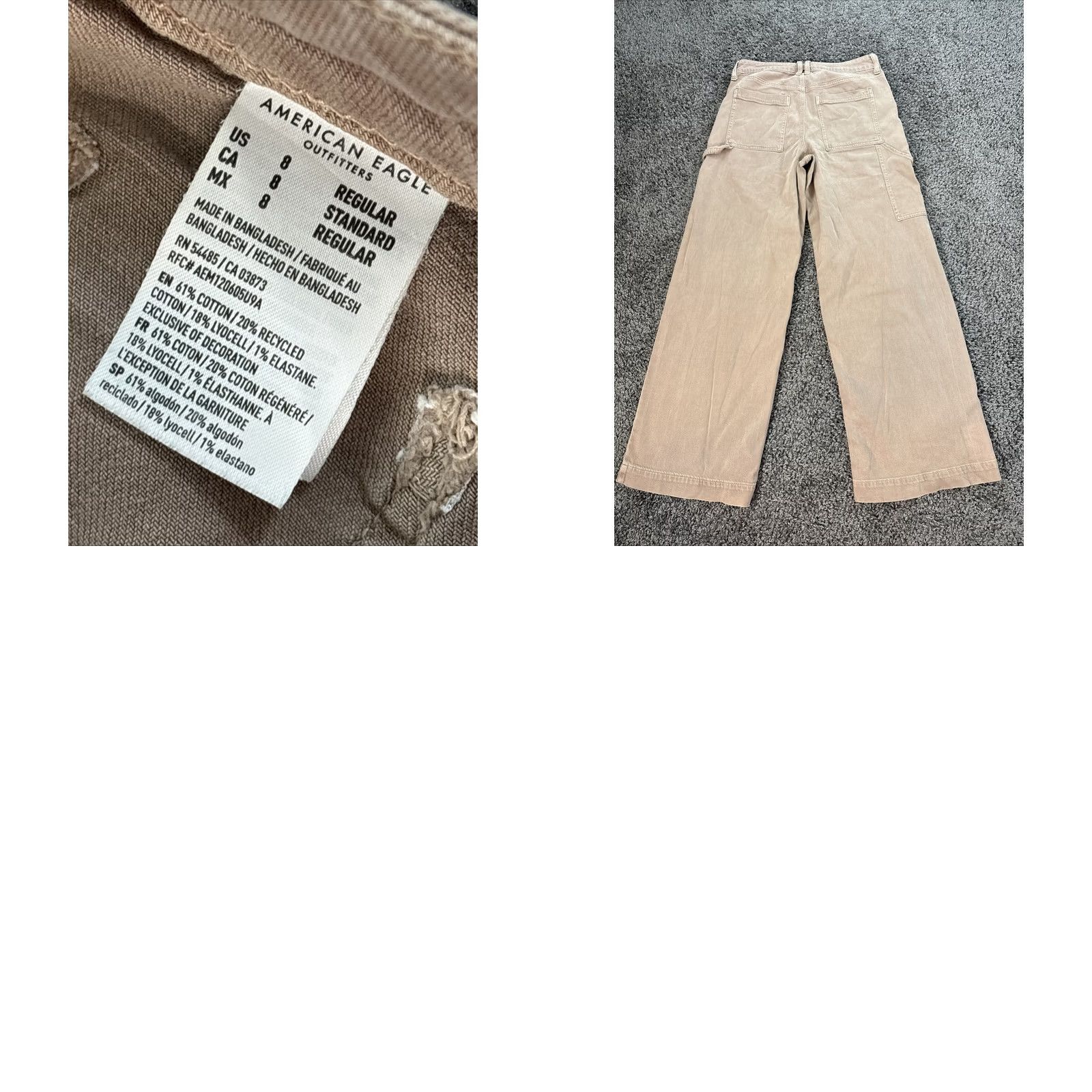American Eagle Outfitters VINTAGE American Eagle Outfitters Super High Rise Baggy Wide Leg Jeans Women 8 Brown Distressed 30x30 Denim Cotton Blend 5-Pocket Relaxed Jeans Size ONE SIZE - 8 Thumbnail