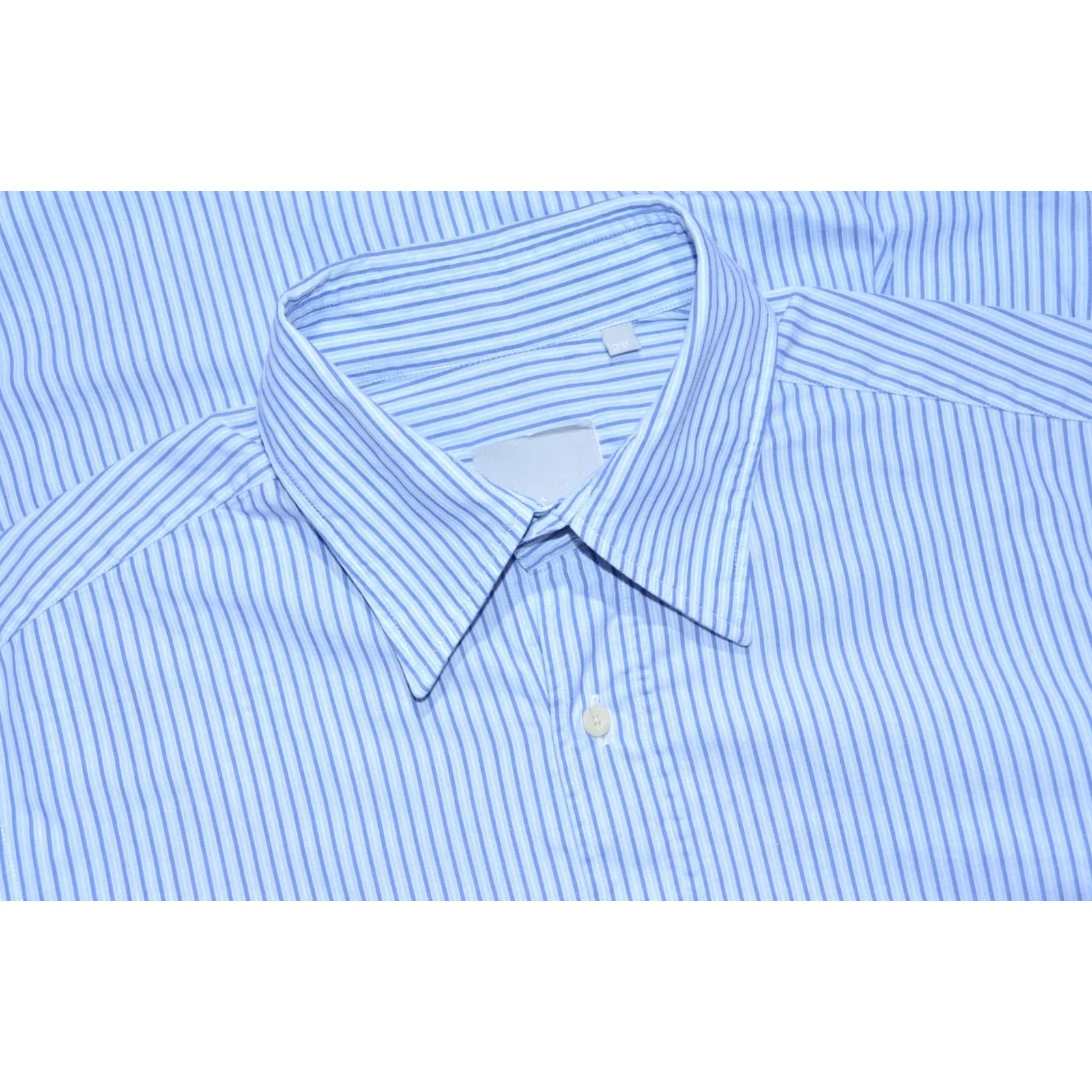 Vintage Ferre Milano Mens Blue Striped Long Sleeve Shirt Size 39 Shirt Mens Blue Regular 39 Cotton Button-Up Size US L / EU 52-54 / 3 - 4 Thumbnail