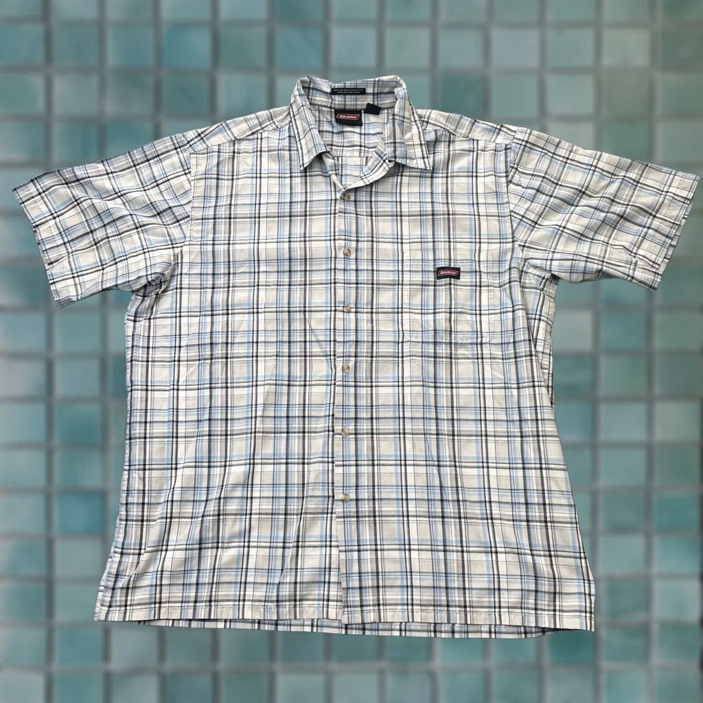 Dickies Dickies Shirt Mens 2XL Gray Plaid Cotton Short Sleeve Button Up Workwear Size US XXL / EU 58 / 5 - 1 Thumbnail