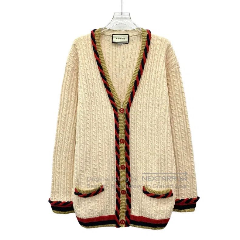 Gucci Gucci Beige wool twisted V-neck single-breasted long-sleev Size US M / EU 48-50 / 2 - 1 Thumbnail