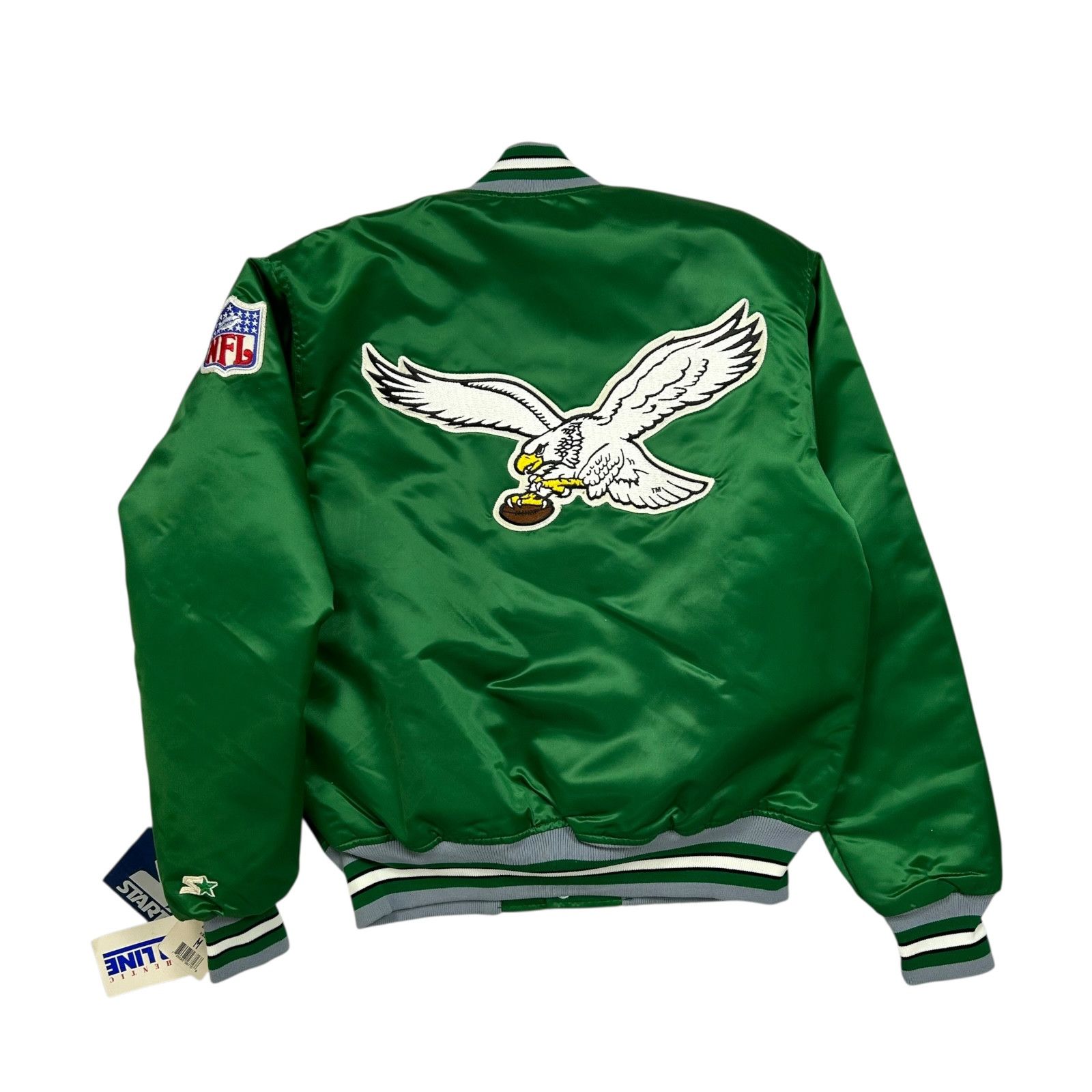 VTG 90s PHILADELPHIA EAGLES STARTER SATIN JACKET BIG LOGO