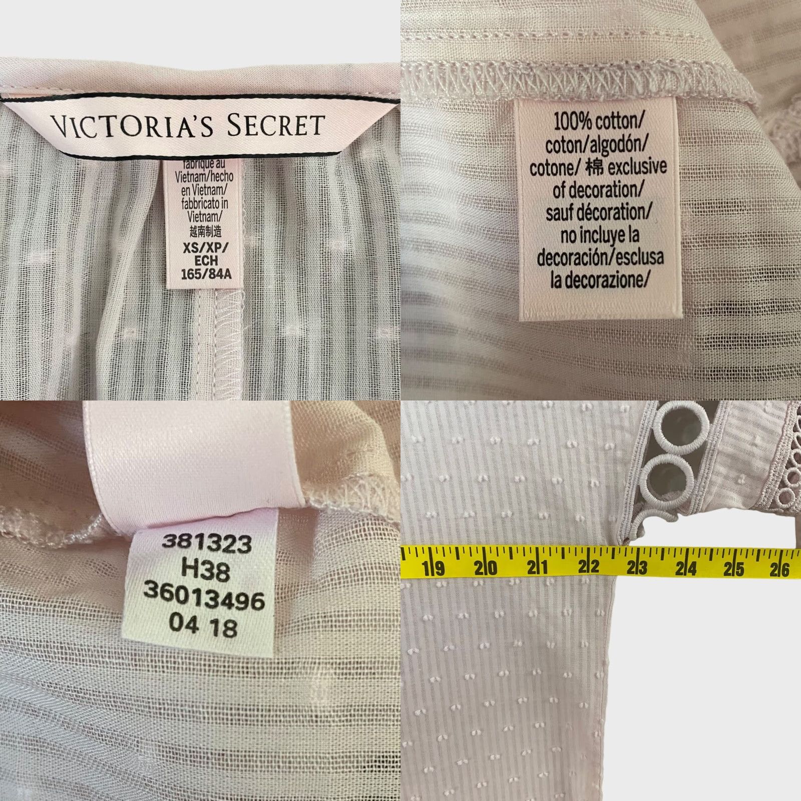 Victoria's Secret Victoria's Secret Tunic Women's XS Pink Sheer 3/4-Sleeve Boho Coverup V Neck Size XS / US 0-2 / IT 36-38 - 8 Thumbnail