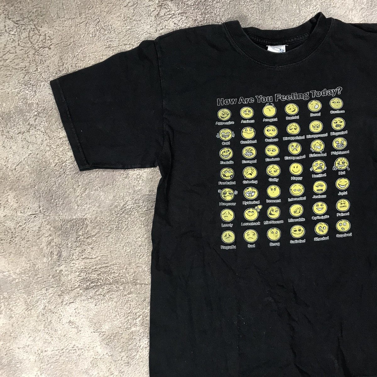 Vintage Vintage Y2K Graphic Tee Emotion Chart Streetwear Rave Black Size US M / EU 48-50 / 2 - 4 Thumbnail