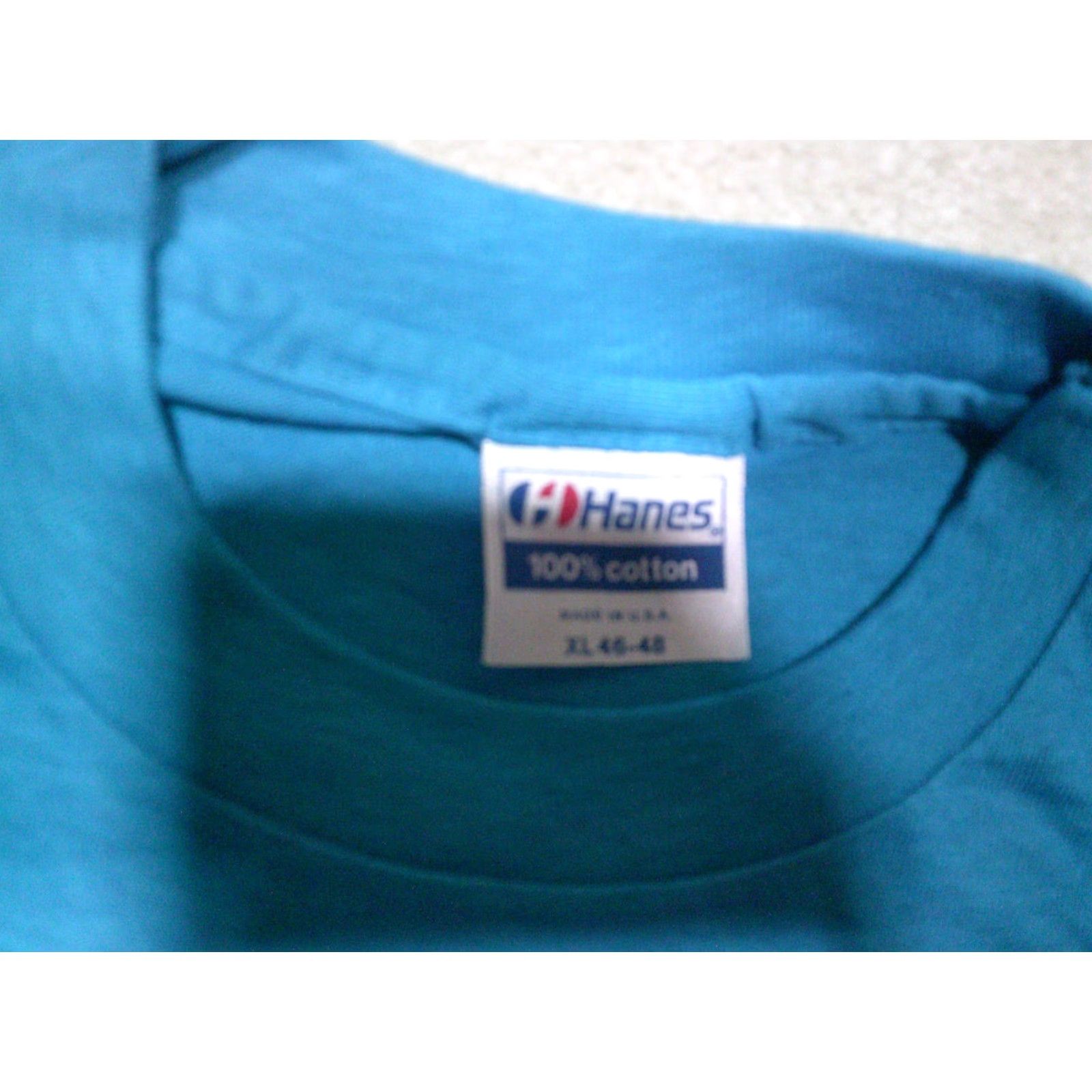 Hanes VINTAGE 80s Hanes Beefy-T T-Shirt Mens XL Blue Short Sleeve Crew Neck Size US XL / EU 56 / 4 - 5 Thumbnail