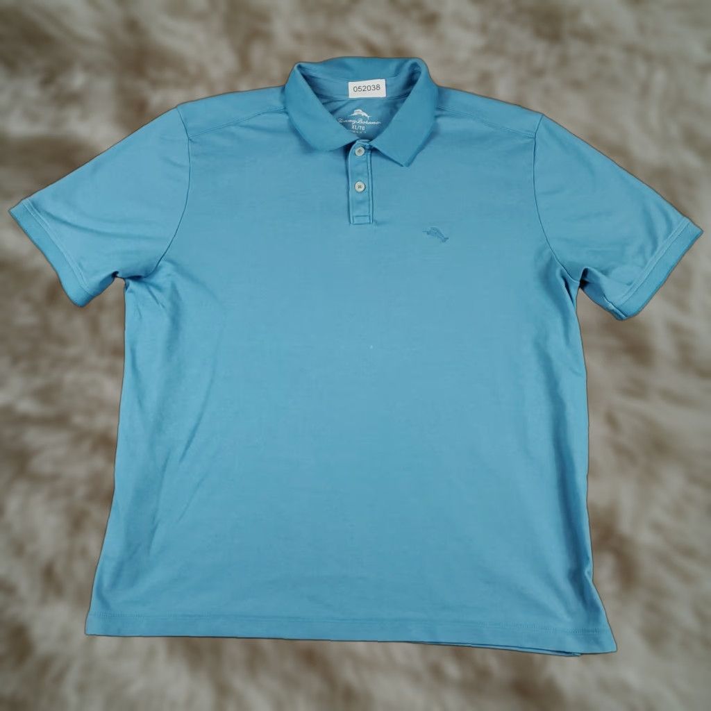 Tommy Bahama Tommy Bahama Polo Shirt Mens XL Blue Short Sleeve Casual Cotton Blend Mens Size US XL / EU 56 / 4 - 1 Thumbnail