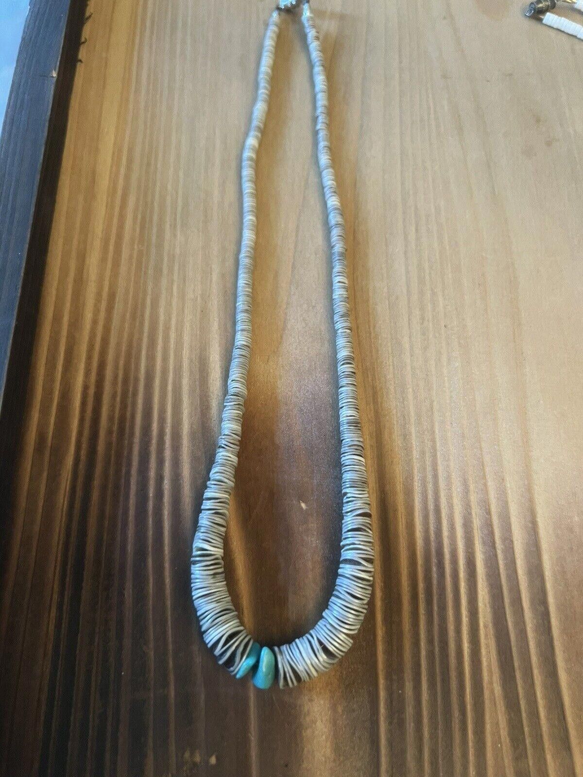 Designer Santo Domingo Shell & Turquoise Heishi Graduated Necklace Size ONE SIZE - 2 Thumbnail