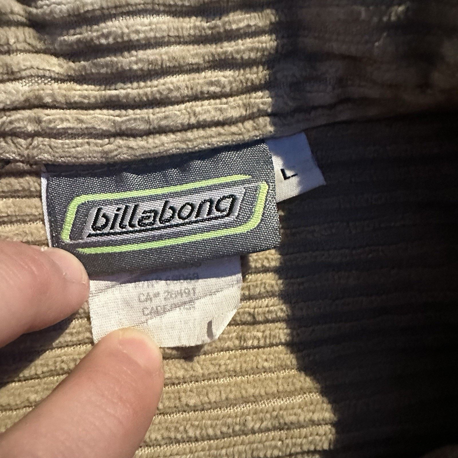 Billabong × Vintage Vintage 90s Billabong Corduroy Zip Up Jacket Sz L Size US M / EU 48-50 / 2 - 5 Thumbnail