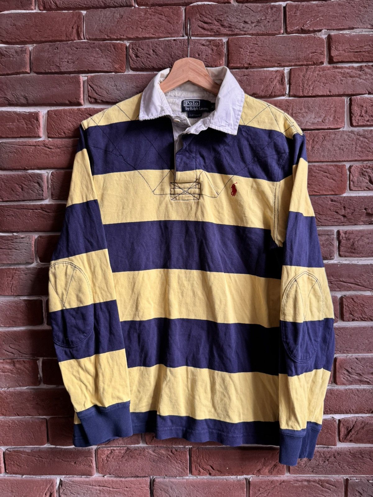 Polo Ralph Lauren Vintage Rugby Yellow Long Sleeve Polo Ralph Lauren PRL Size US M / EU 48-50 / 2 - 1 Thumbnail