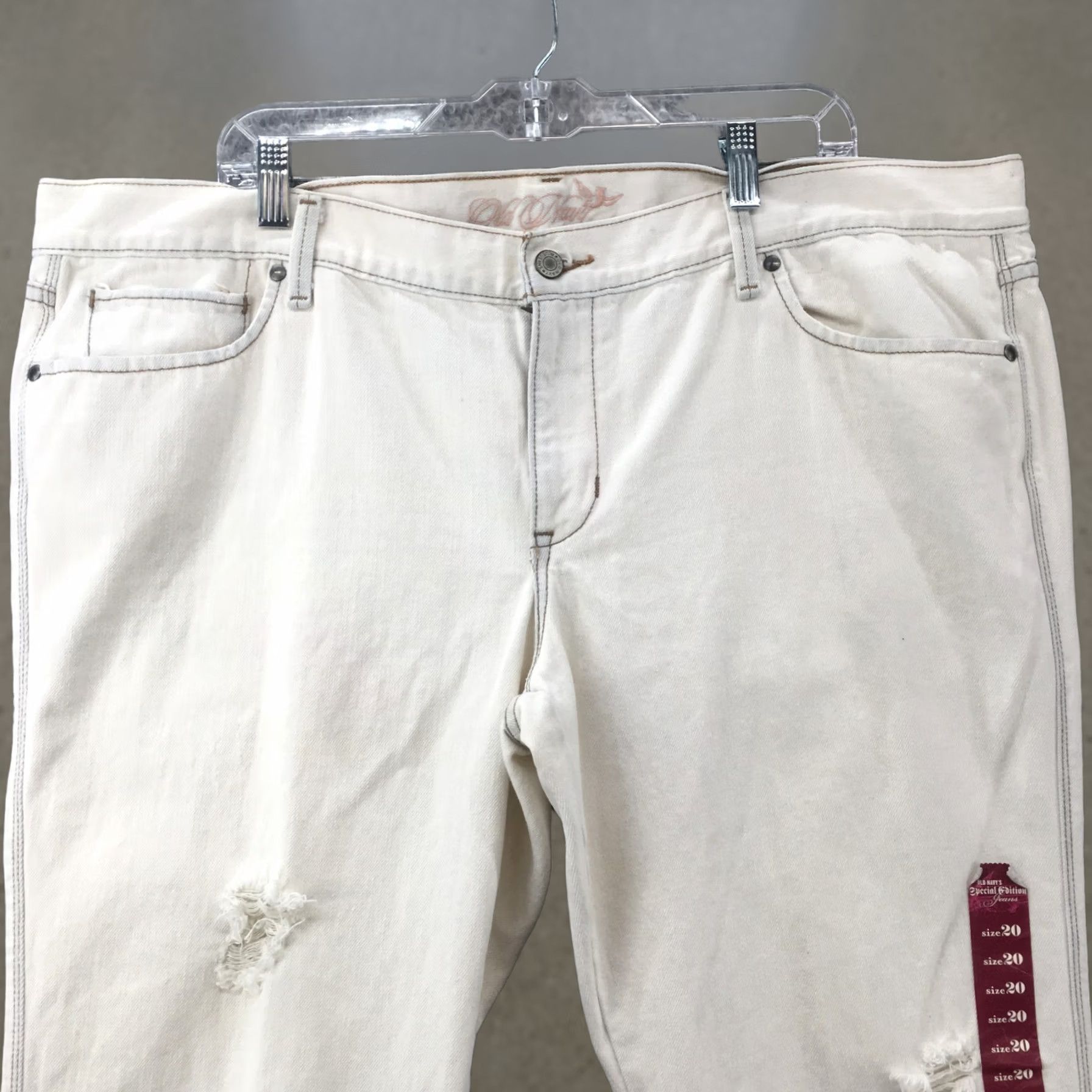 Old Navy Old Navy Jeans Womens 20 Regular White Denim Bootcut Mid Rise Zip Rise Casual Jeans Size 42" / US 20 - 1 Thumbnail