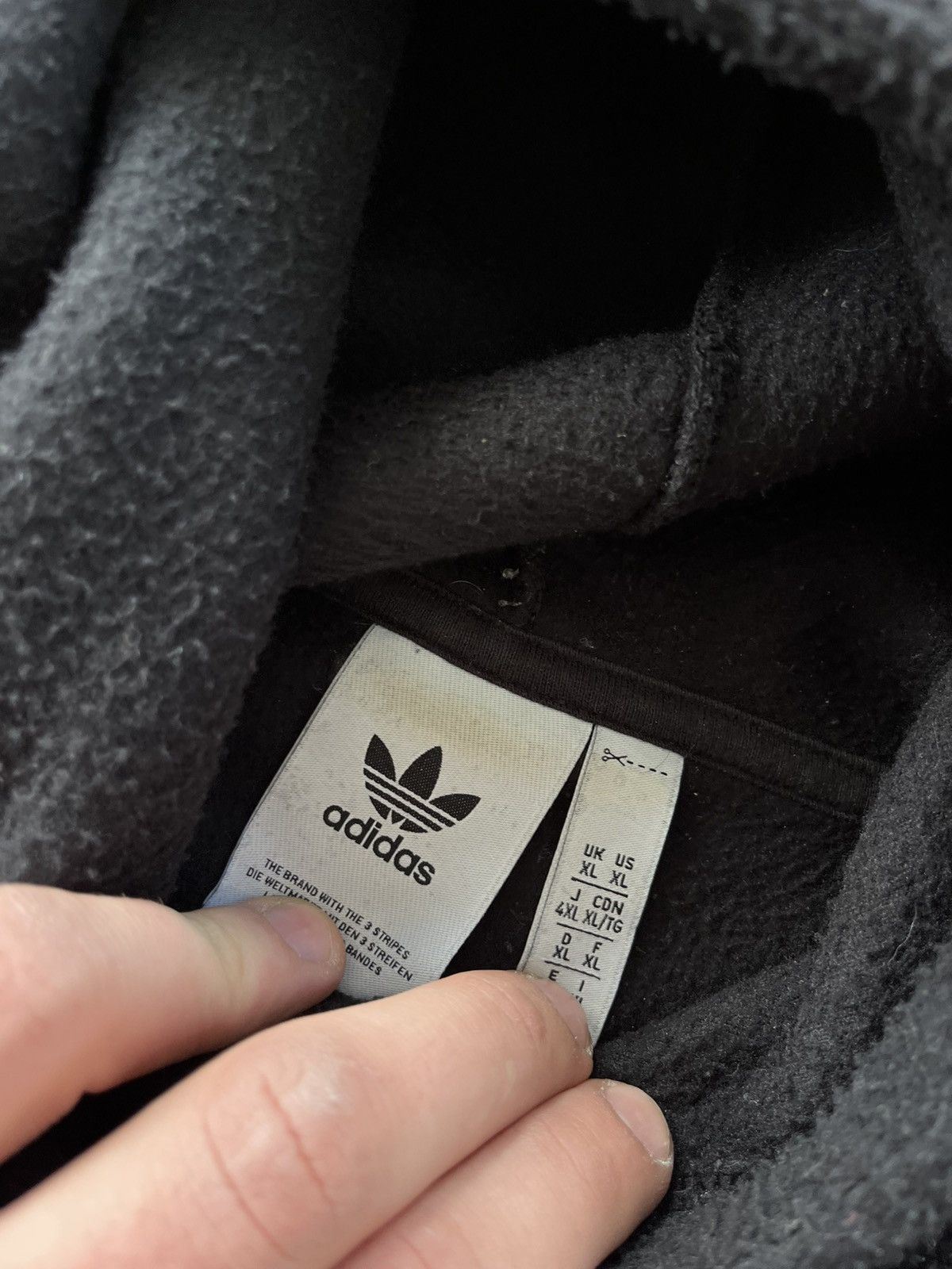 Adidas Adidas Teddy Fleece Hoodie Black Oversized Avantgarde Y2K Size US XL / EU 56 / 4 - 11 Thumbnail